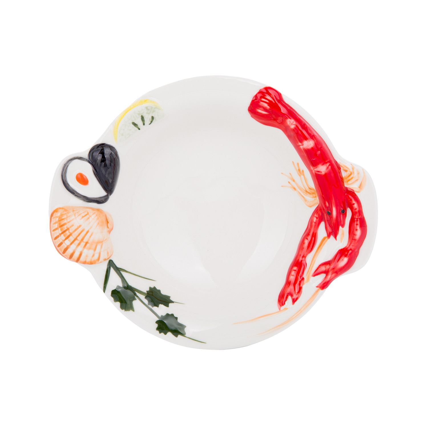 Piatto da portata fondo 19 cm ceramica gambero Sea