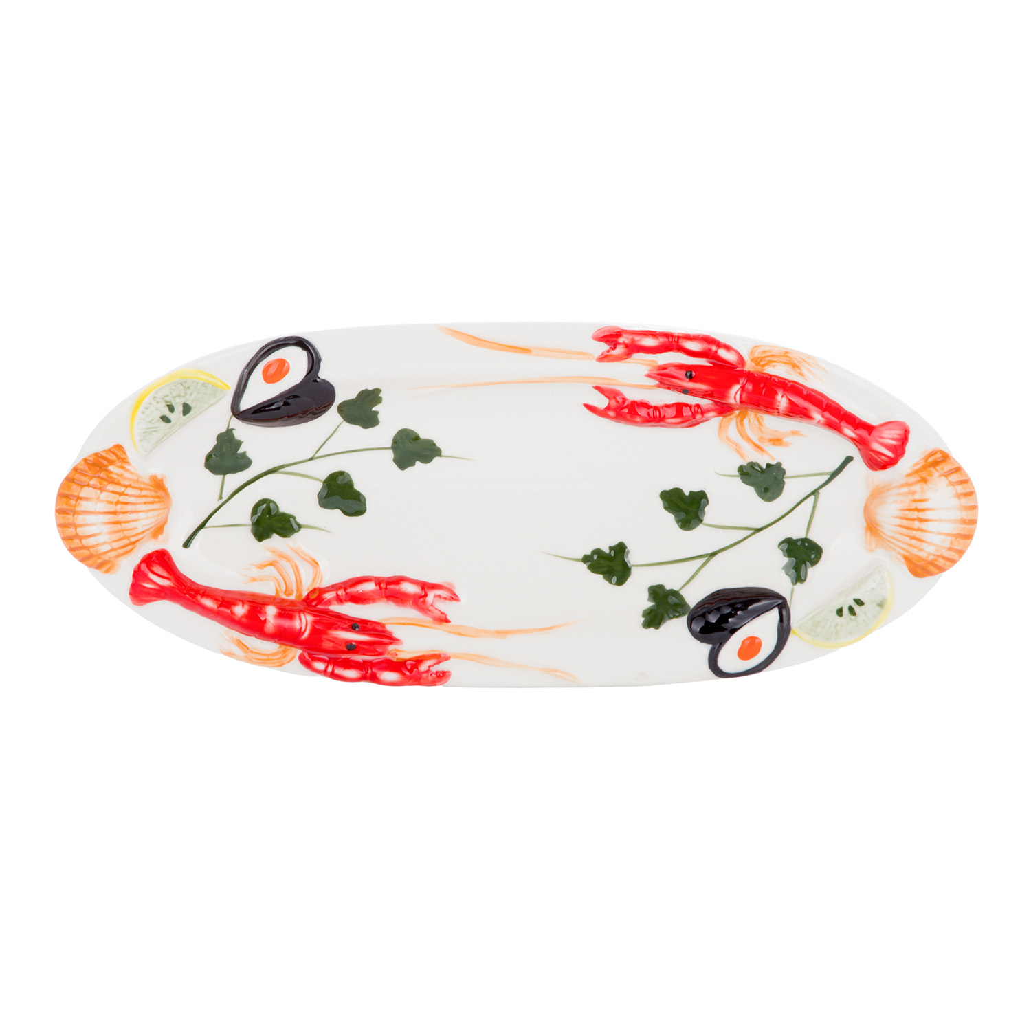 Piatto da portata ovale 31 cm ceramica crostacei Sea