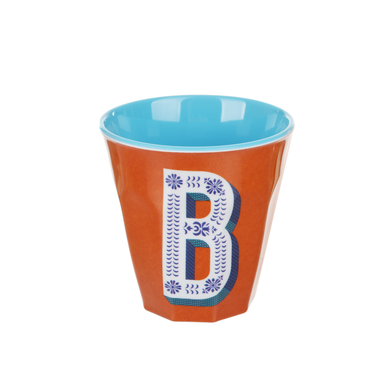 Bicchiere melammina arancione lettera B 280 ml Maiolika