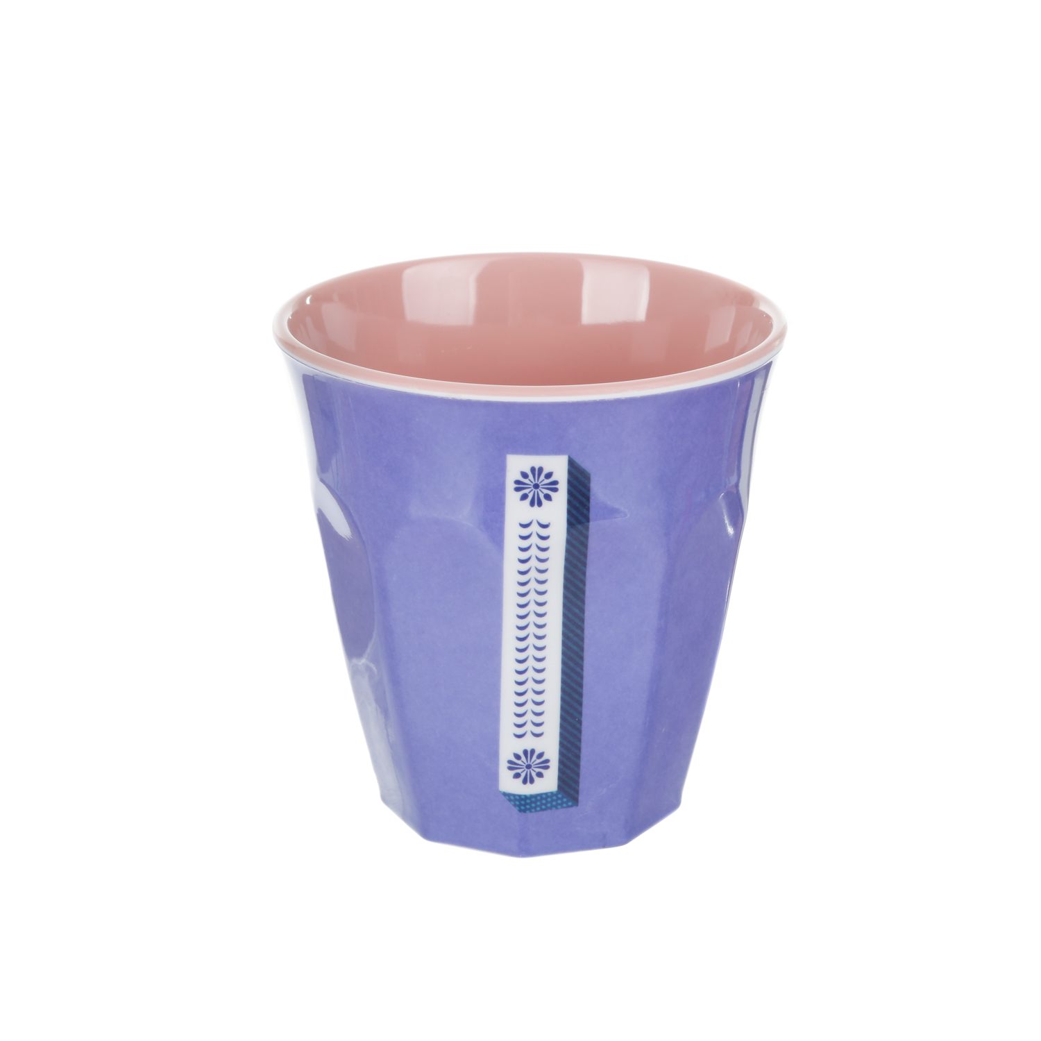 Bicchiere melammina viola lettera I 280 ml Maiolika