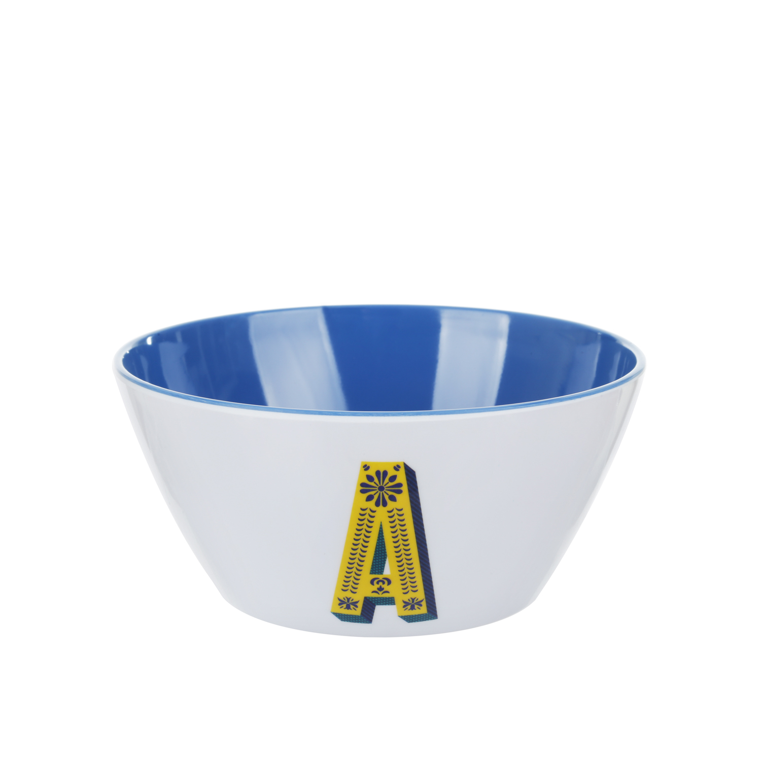 Ciotola melammina blu lettera A 15 cm Maiolika