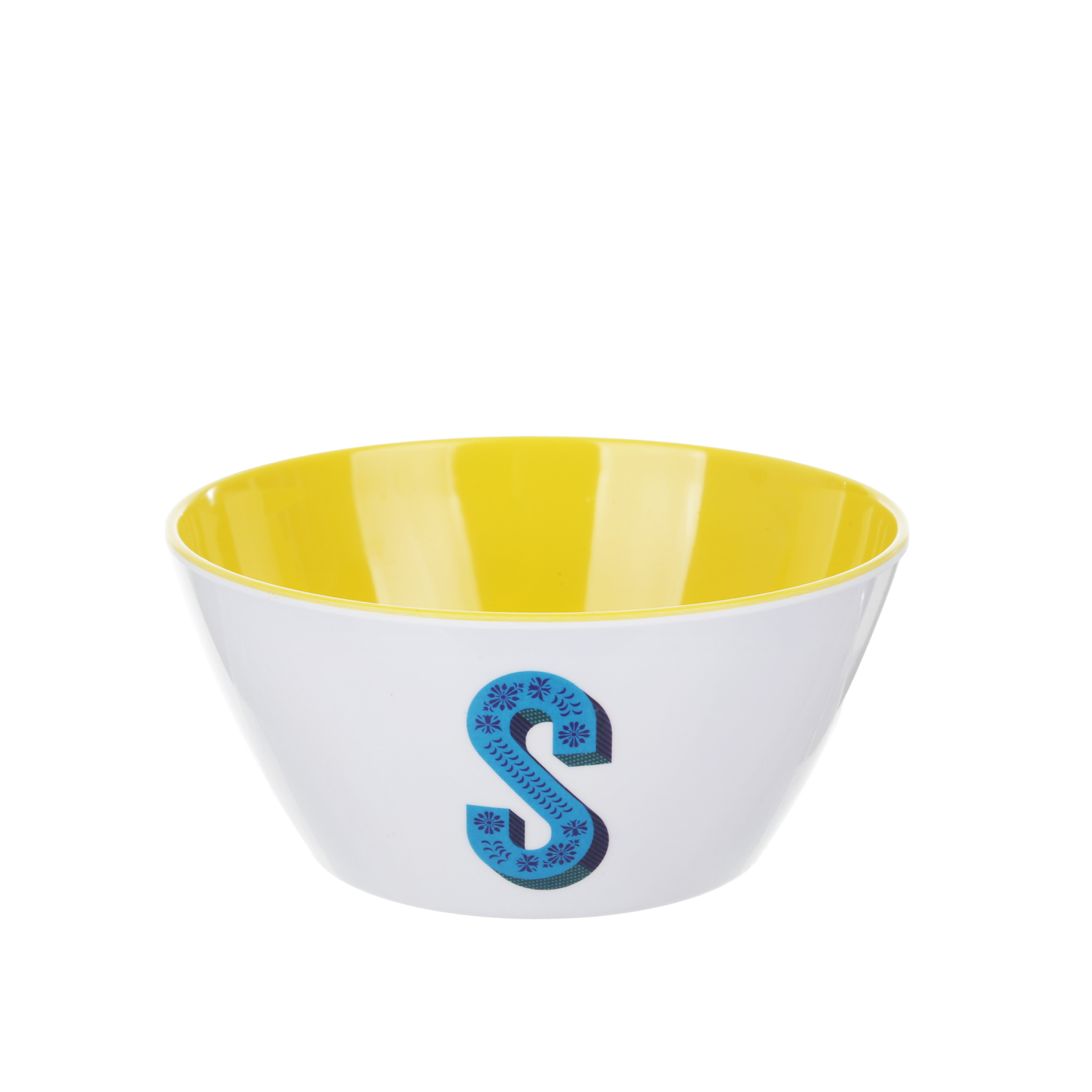 Ciotola melammina giallo lettera S 15 cm Maiolika