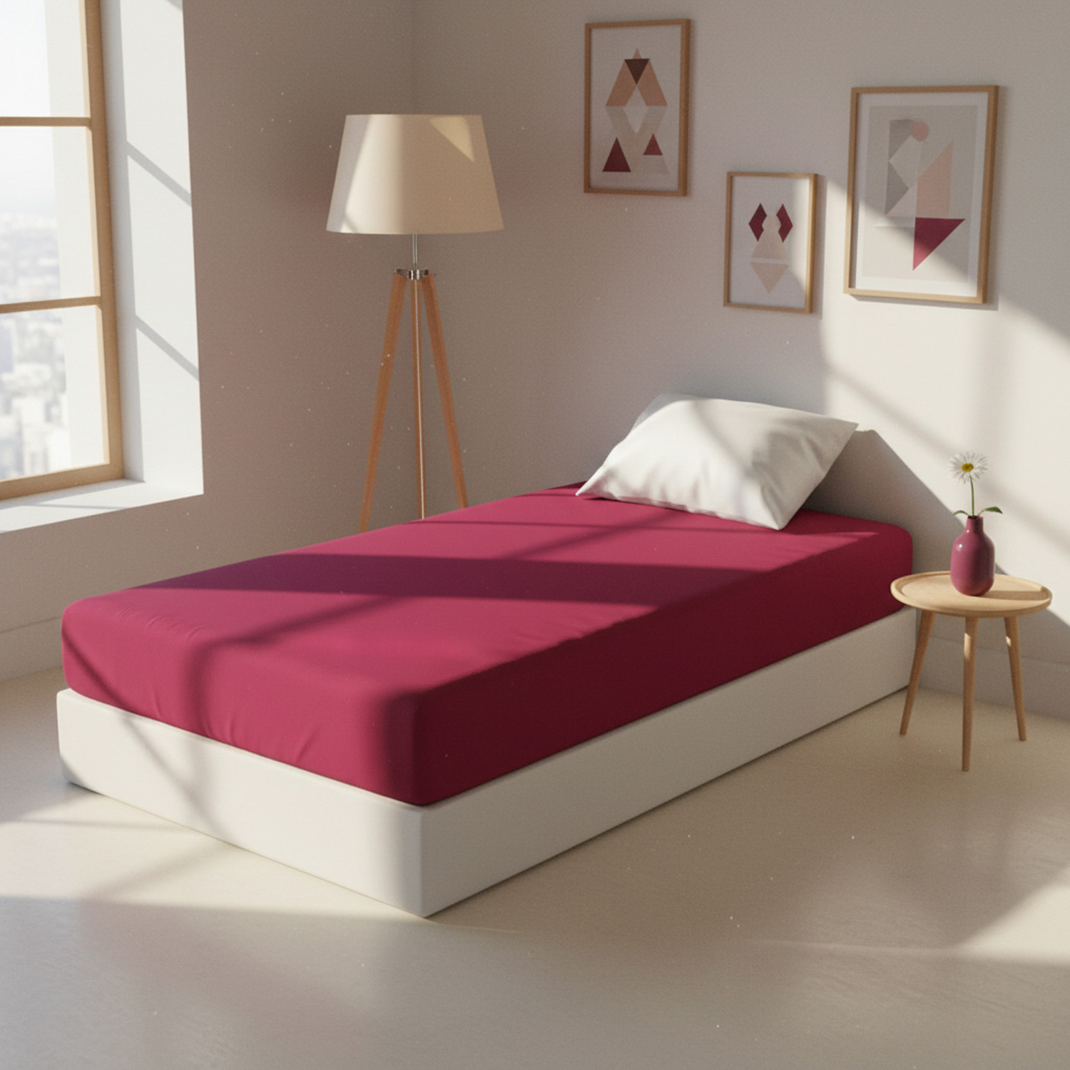 Lenzuolo con angoli singolo rosso Young