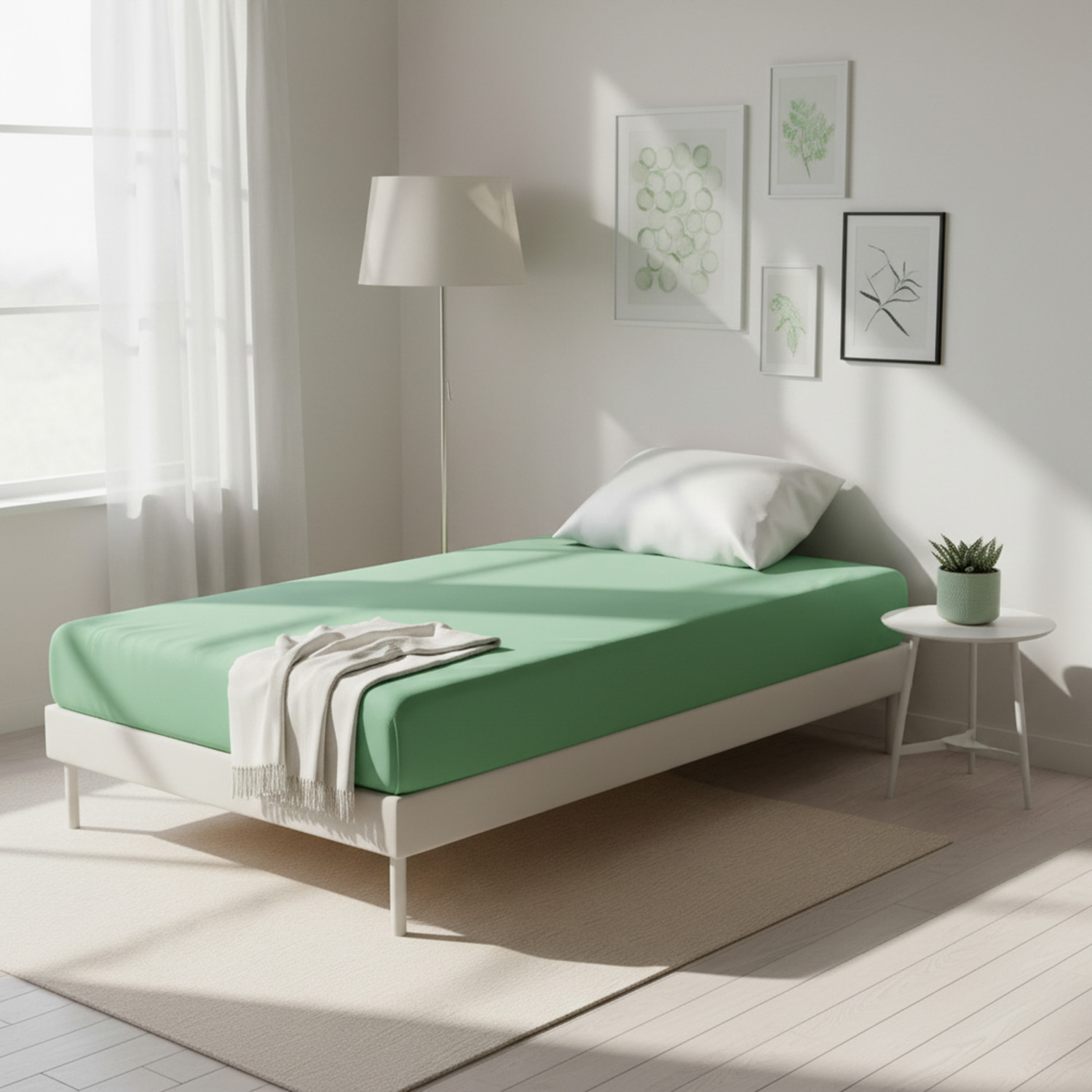 Lenzuolo con angoli singolo verde Young