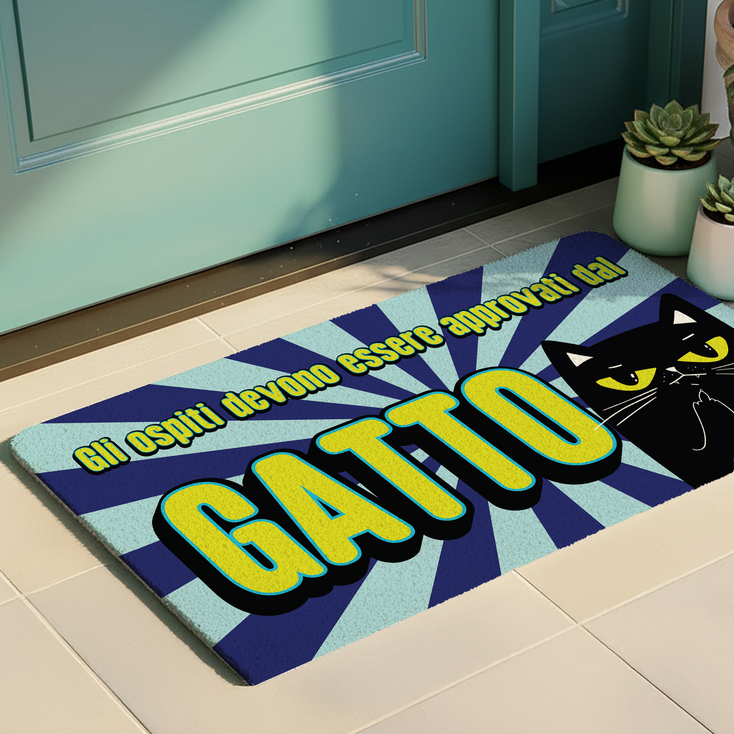 Zerbino fondo antiscivolo Ospiti approvati dal gatto 40x70 cm