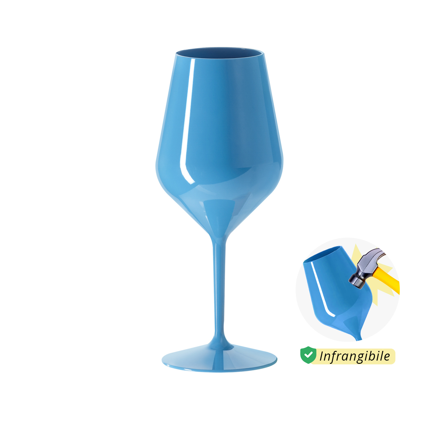 Altri Brand Calice Vino In Tritan 470 Ml Blu No Colore