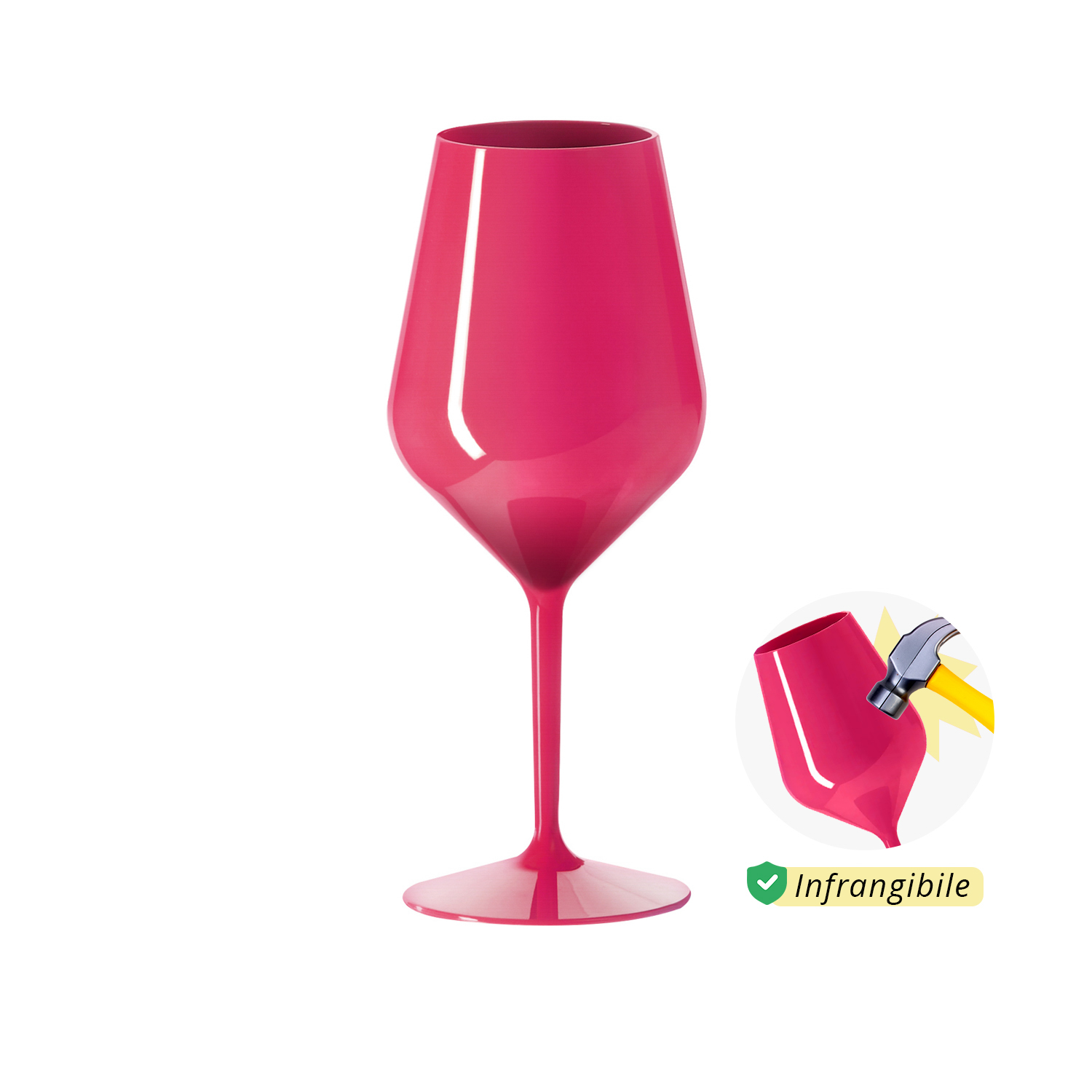 Calice vino in tritan 470 ml fucsia