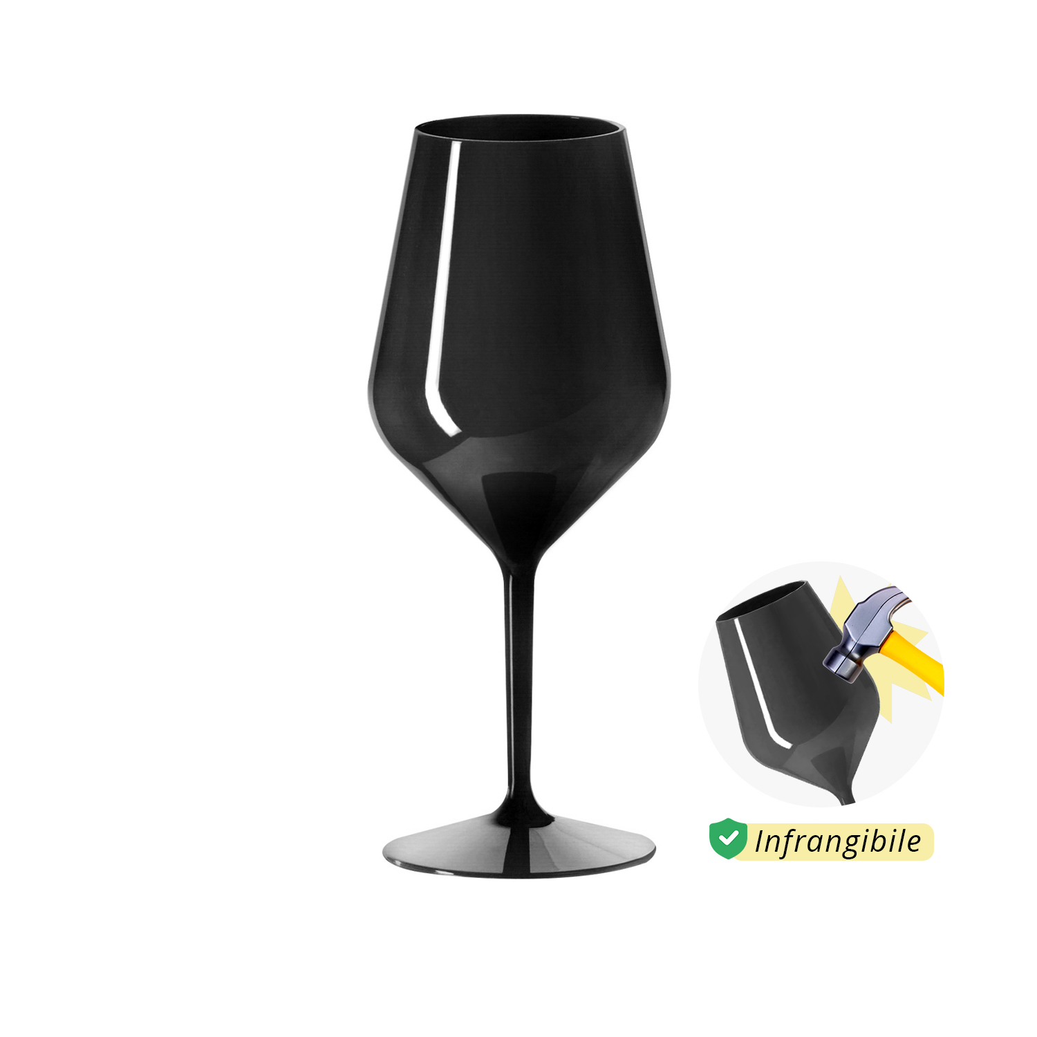 Calice vino in tritan 470 ml nero