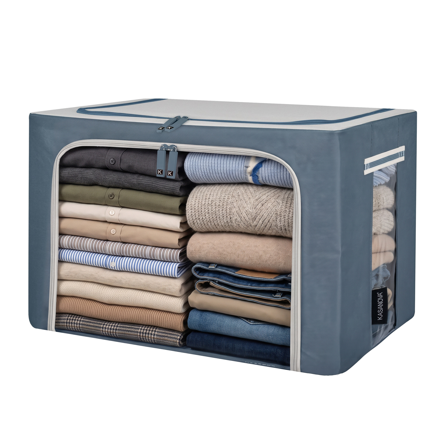 Scatola armadio 50x40x33 cm doppia cerniera blu