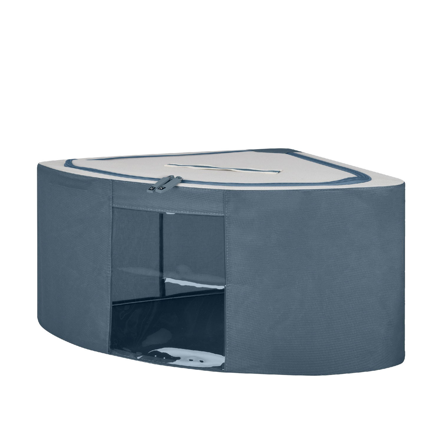 Scatola armadio angolare 63x28x48 cm doppia cerniera blu