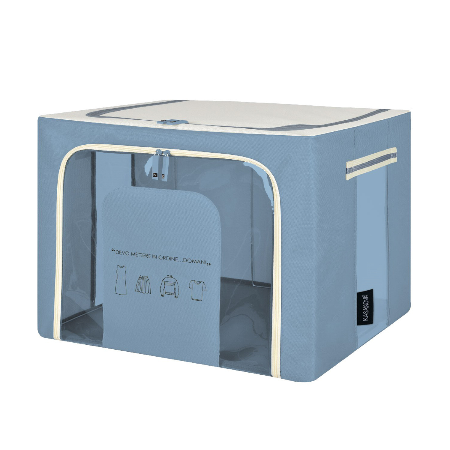 Scatola armadio lettering 50x40x40 cm Quotes blu