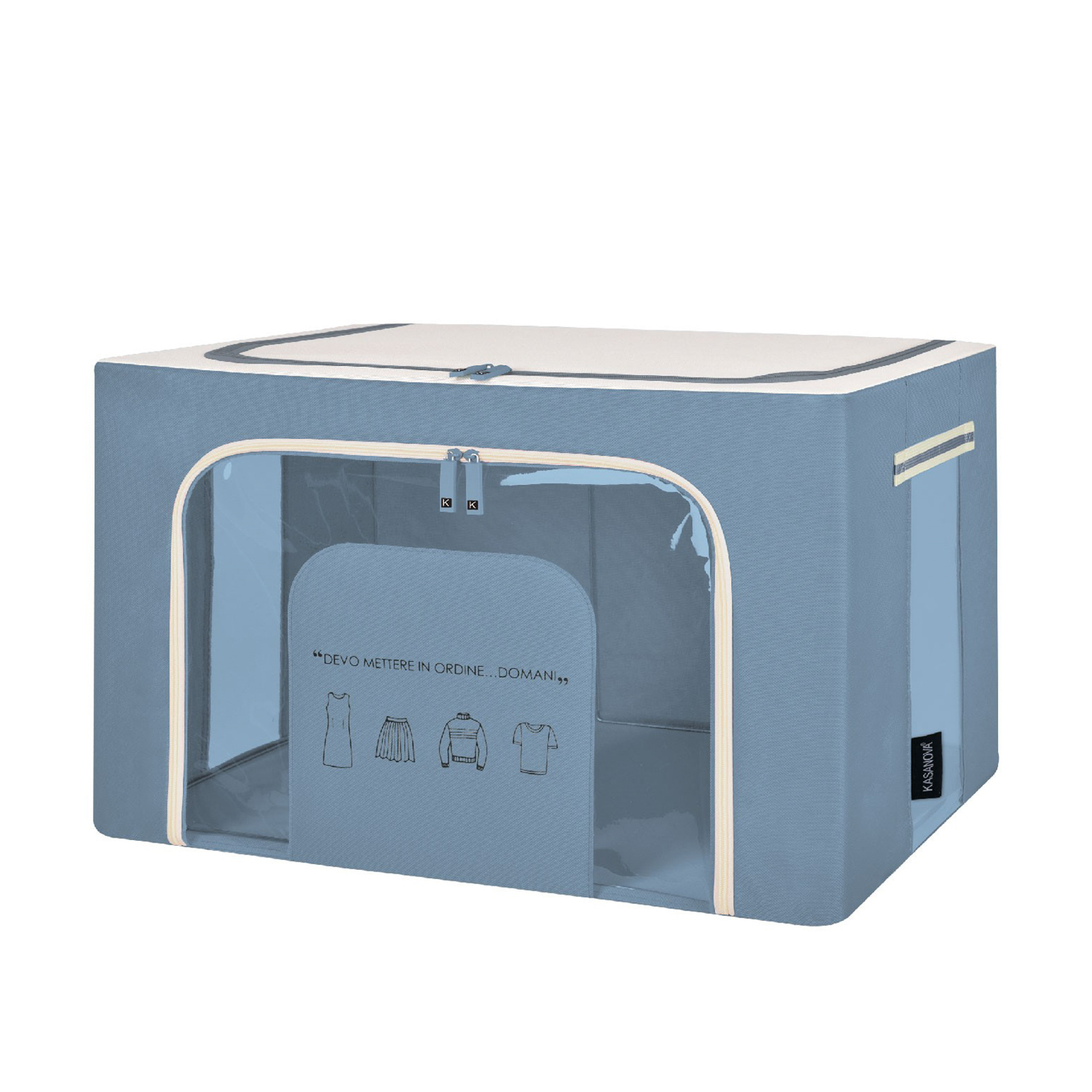 Scatola armadio lettering 62x44x40 cm Quotes blu