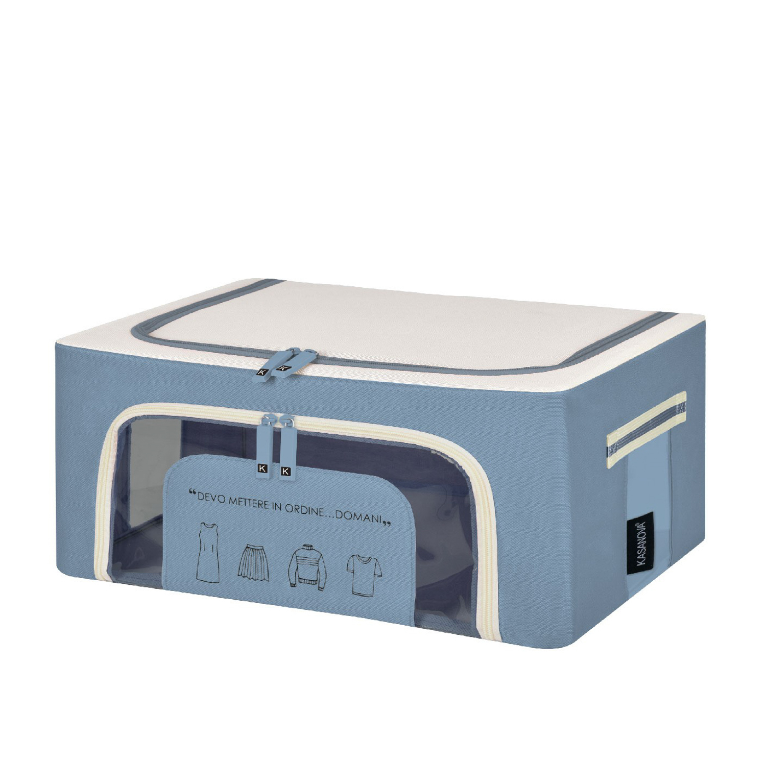 Scatola armadio lettering 40x20x30 cm Quotes blu
