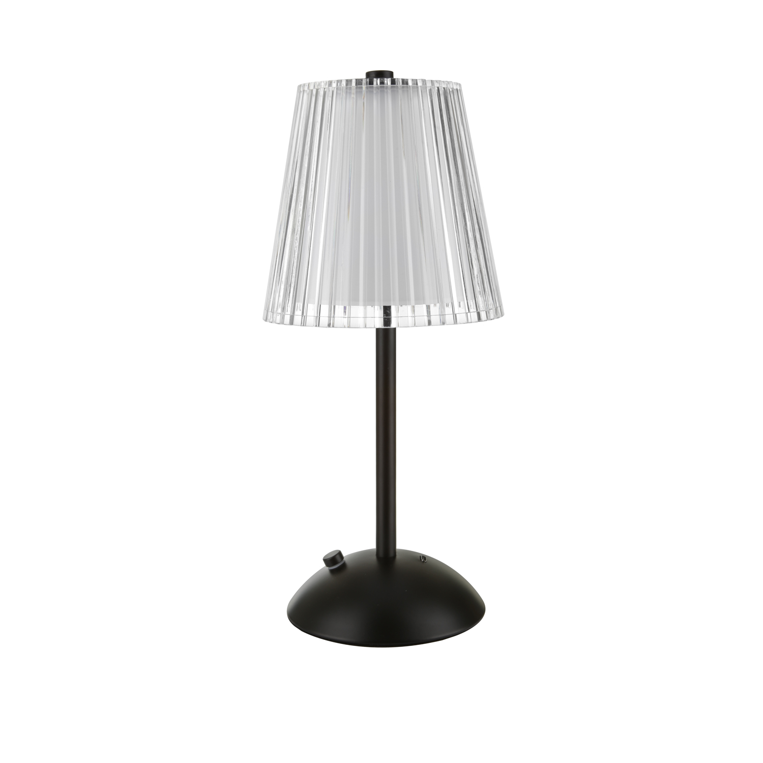 Lampada da tavolo touch 29 cm nera paralume righe