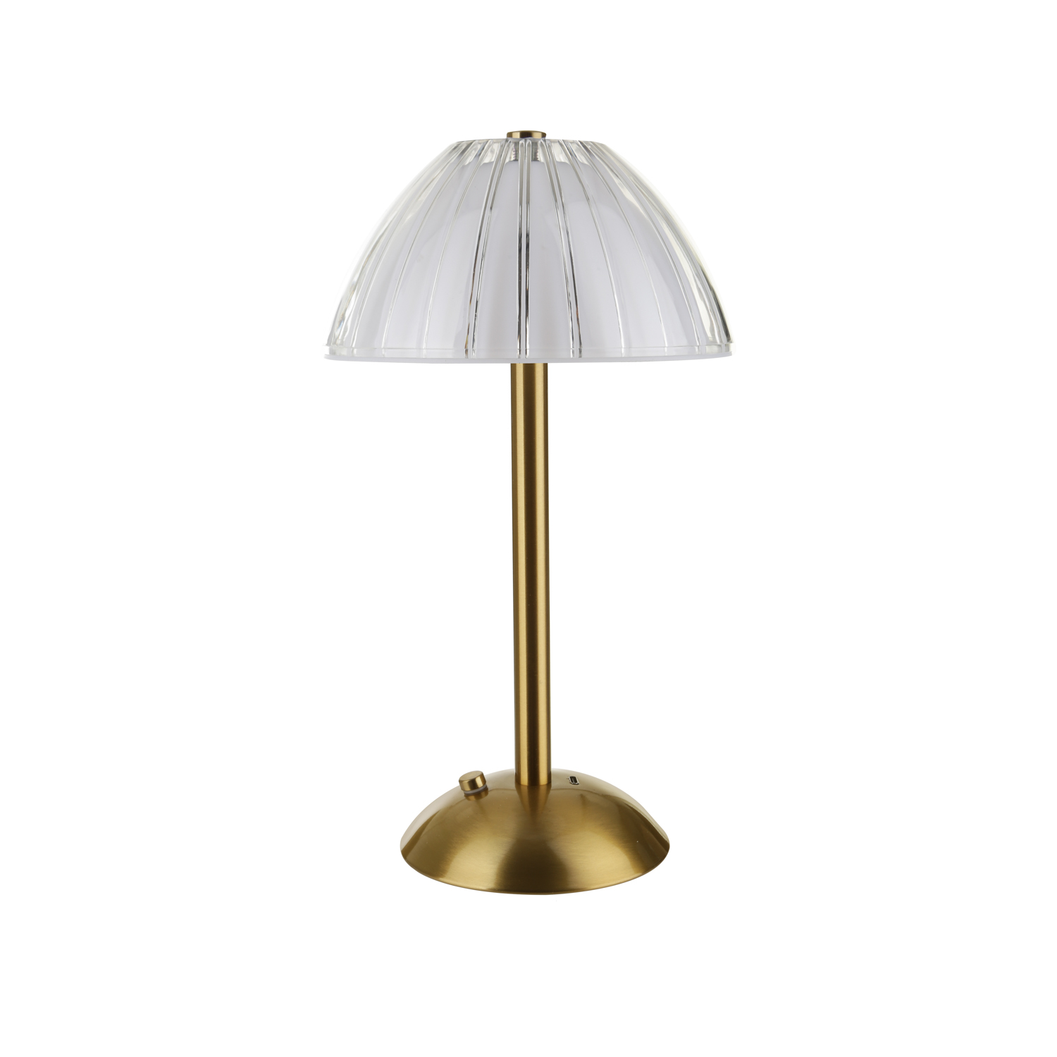 Lampada da tavolo touch 29 cm oro paralume cupola