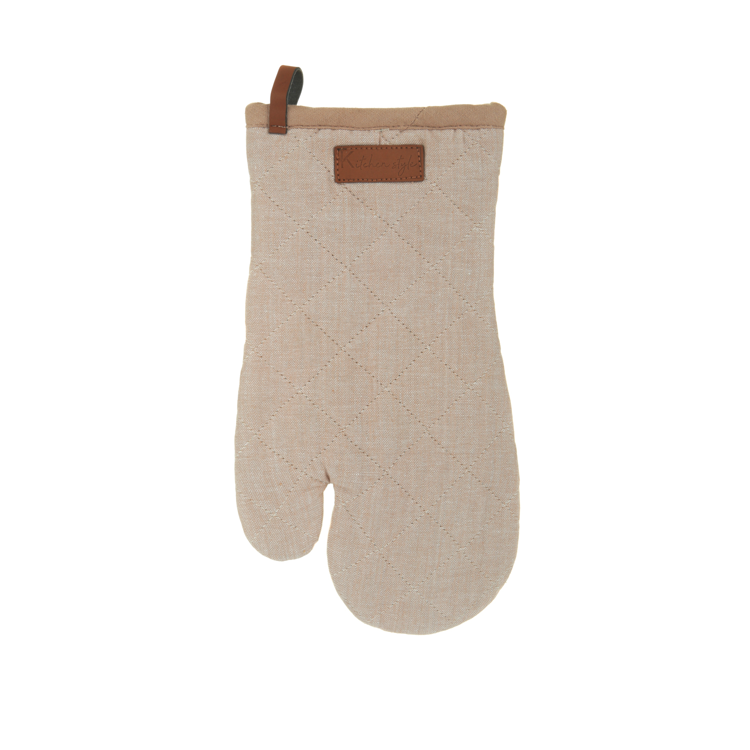 Guanto da forno beige in cotone