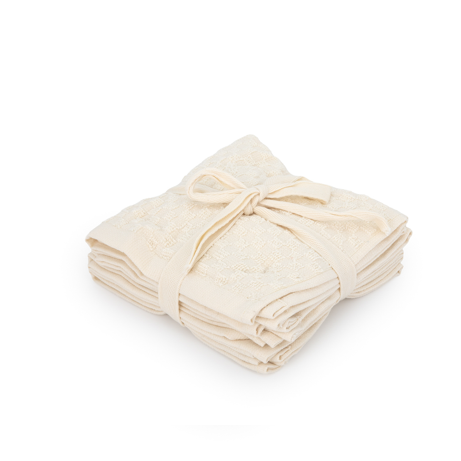 Set 4 lavette asciugamani 30x30 cm panna Basic