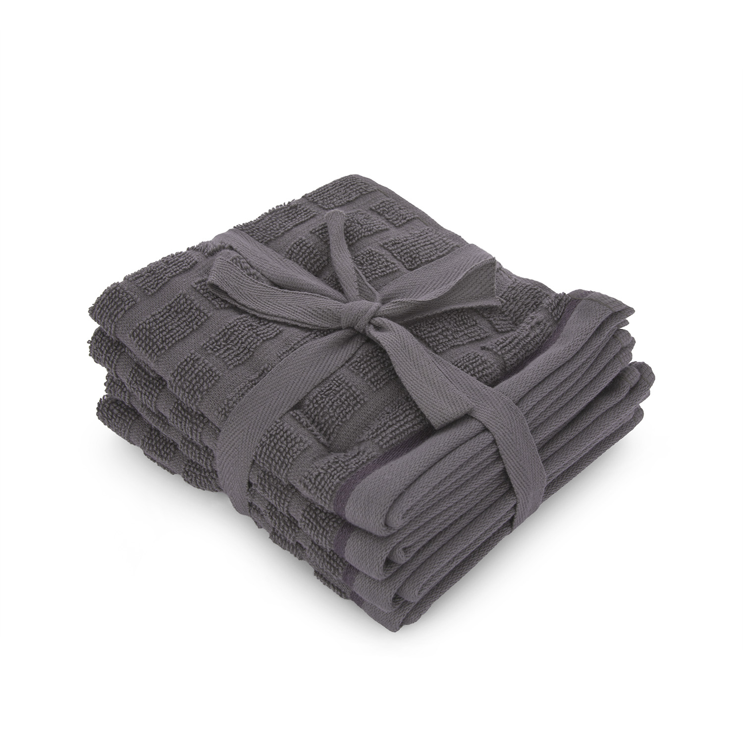 Set 4 Lavette Pop Corn cotone Brick grigio scuro