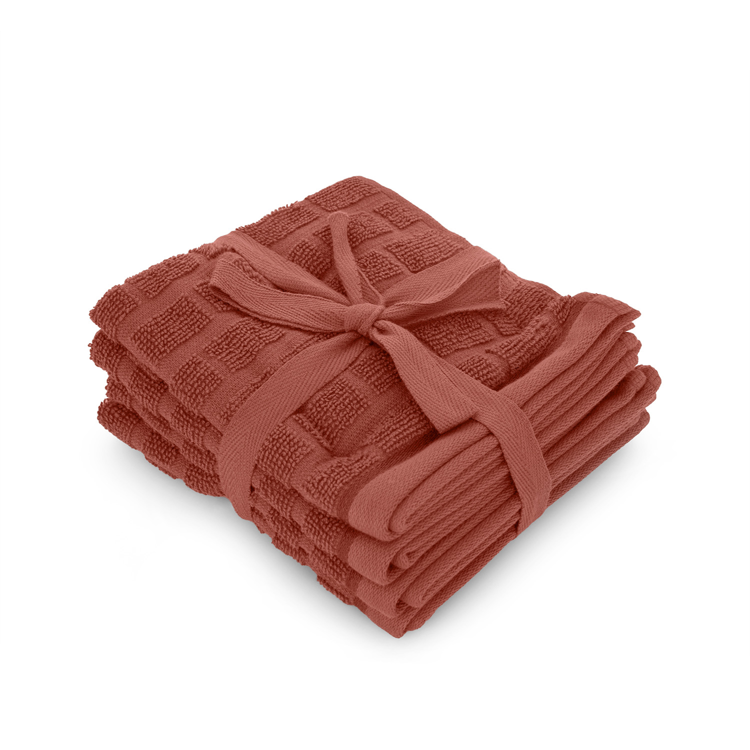 Set 4 Lavette Pop Corn cotone Brick malva scuro