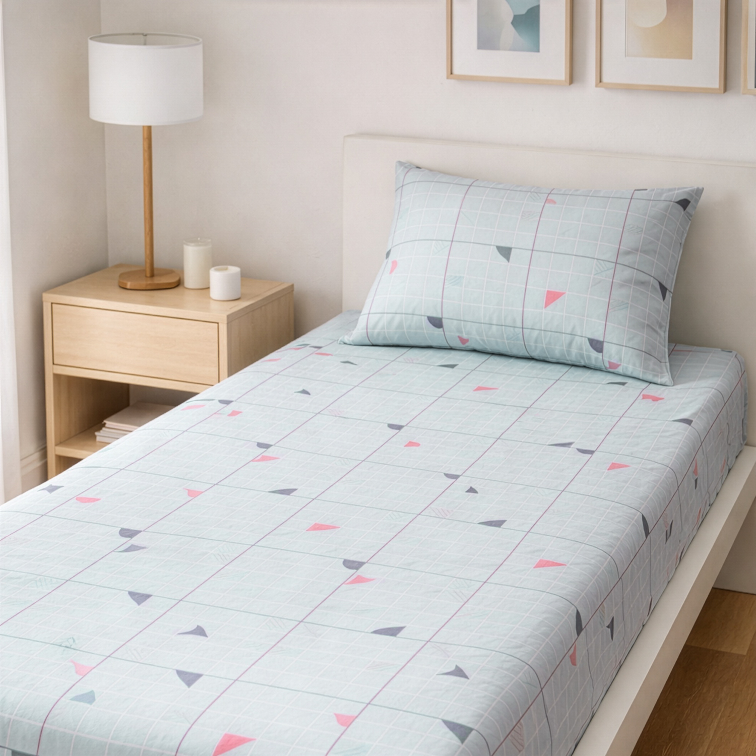 Completo letto singolo cotone Exel blu