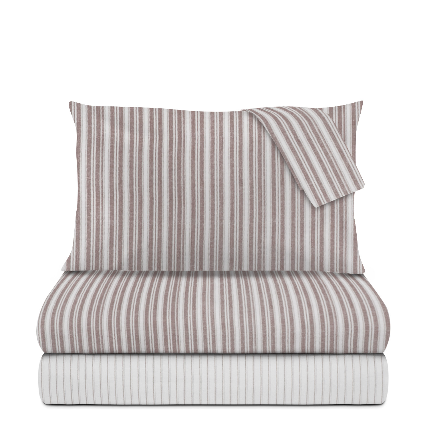 Completo letto matrimoniale in cotone marrone Genesi