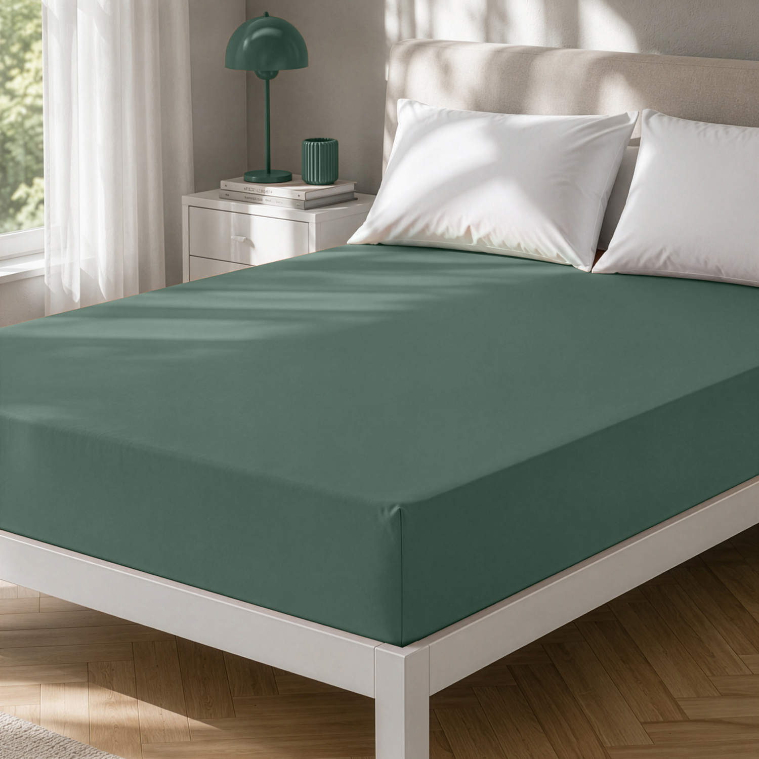 Lenzuolo con angoli matrimoniale manopesca verde