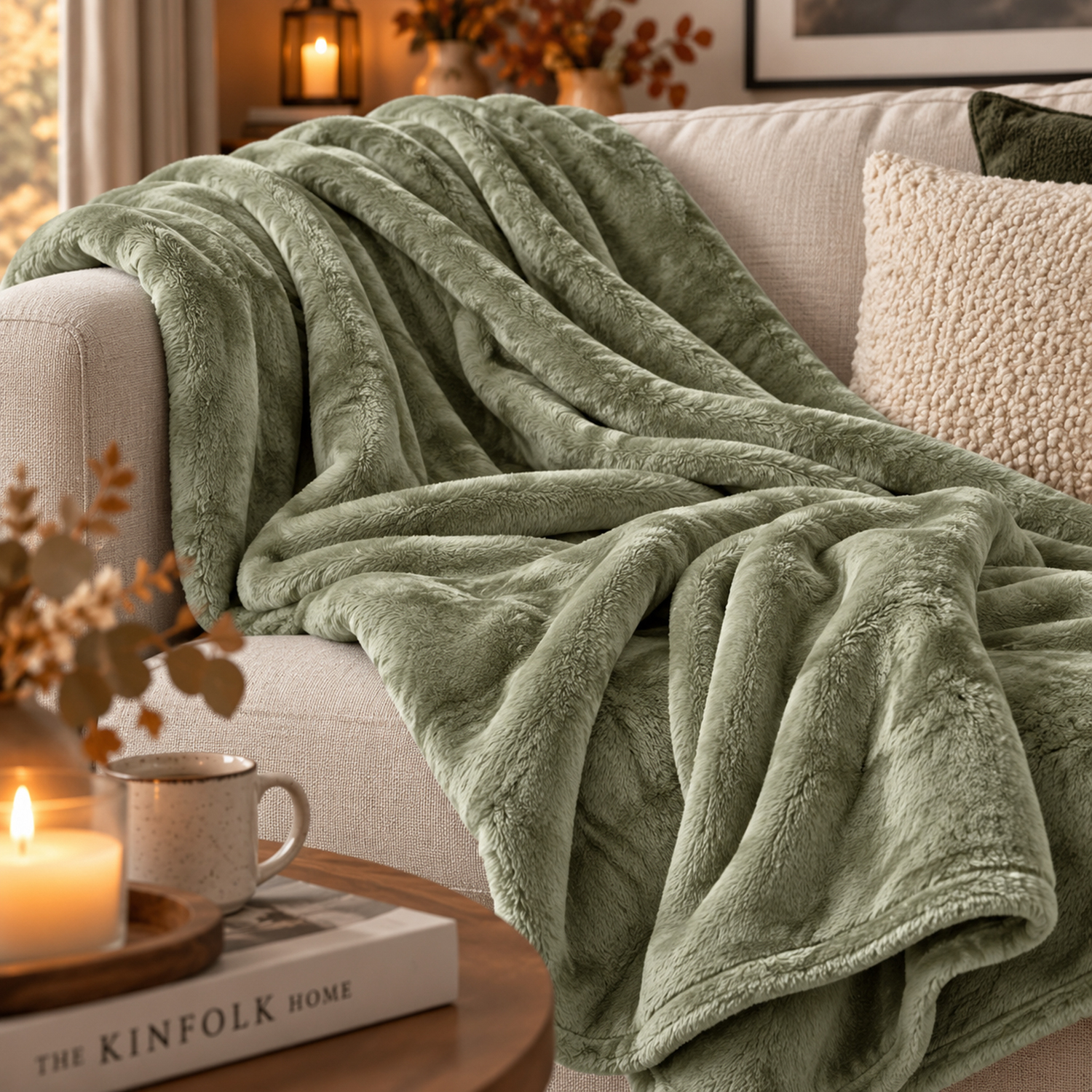 Plaid 130x160 cm verde Flannel