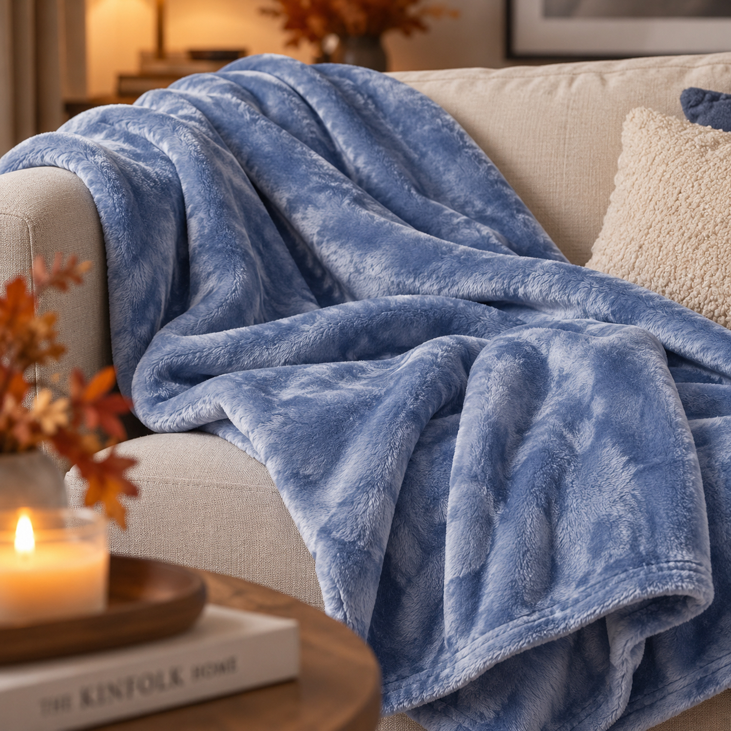 Plaid maxi 140x180 cm azzurro Flannel