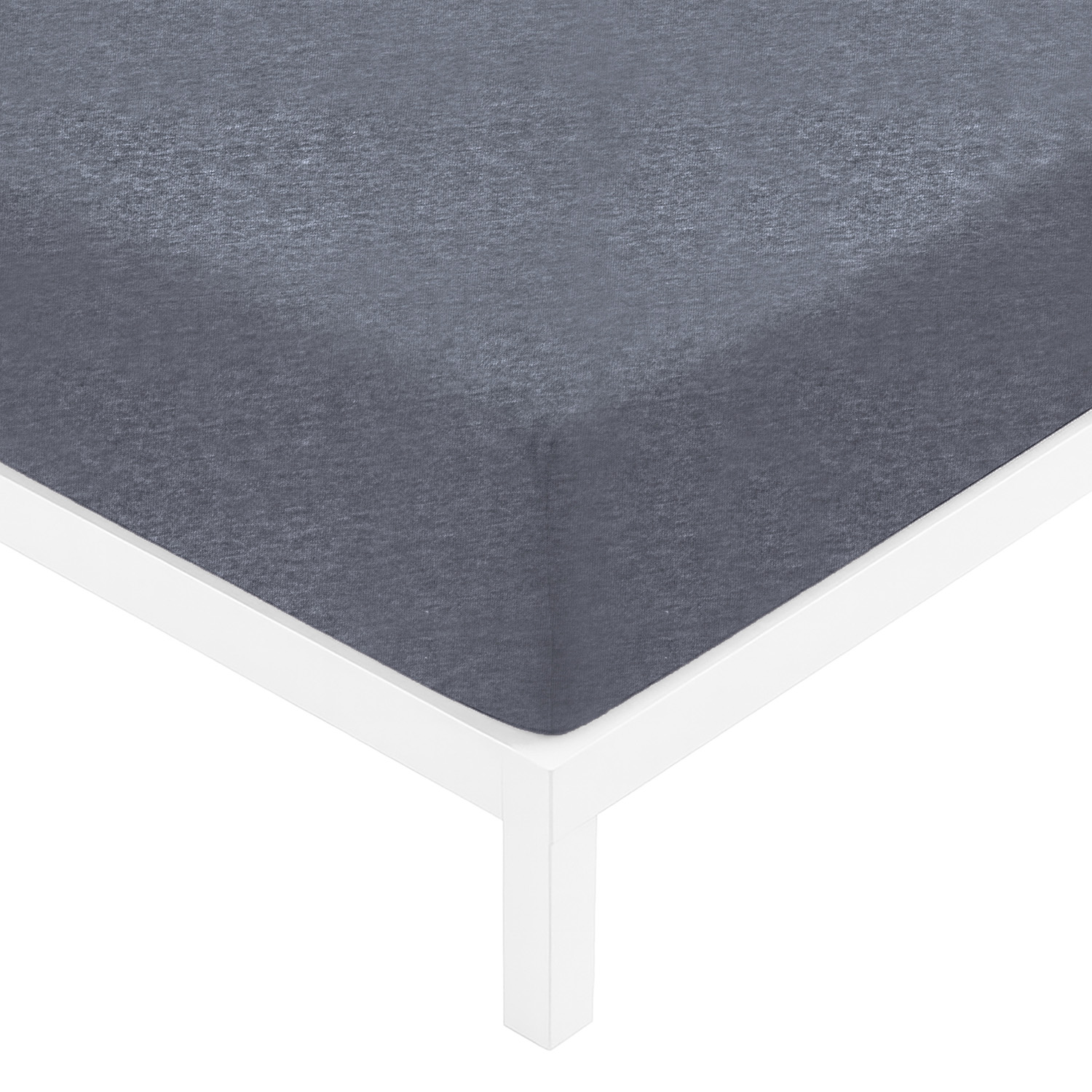 Lenzuolo matrimoniale con angoli jersey melange blu