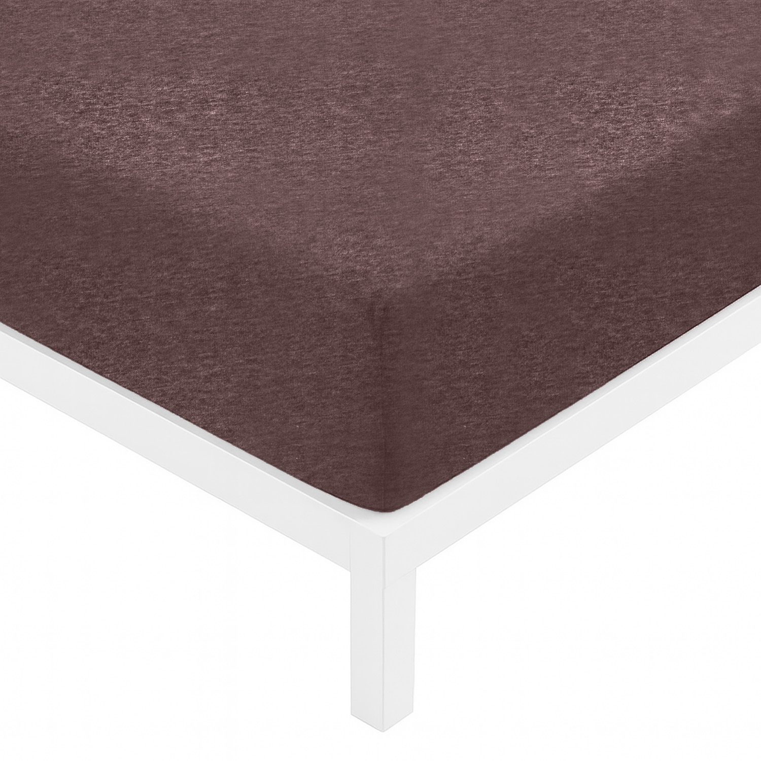 Lenzuolo matrimoniale con angoli jersey melange melanzana