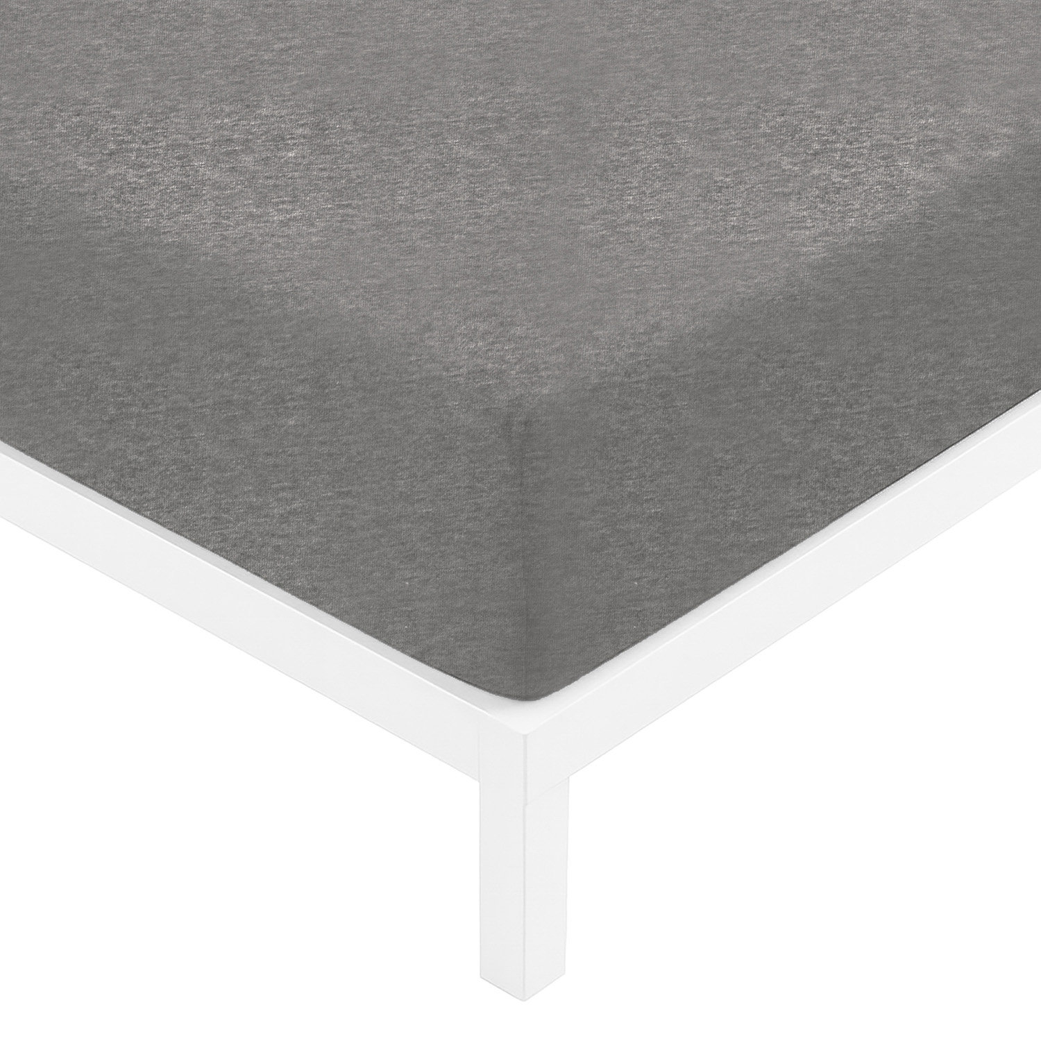 Lenzuolo matrimoniale con angoli jersey melange grigio scuro