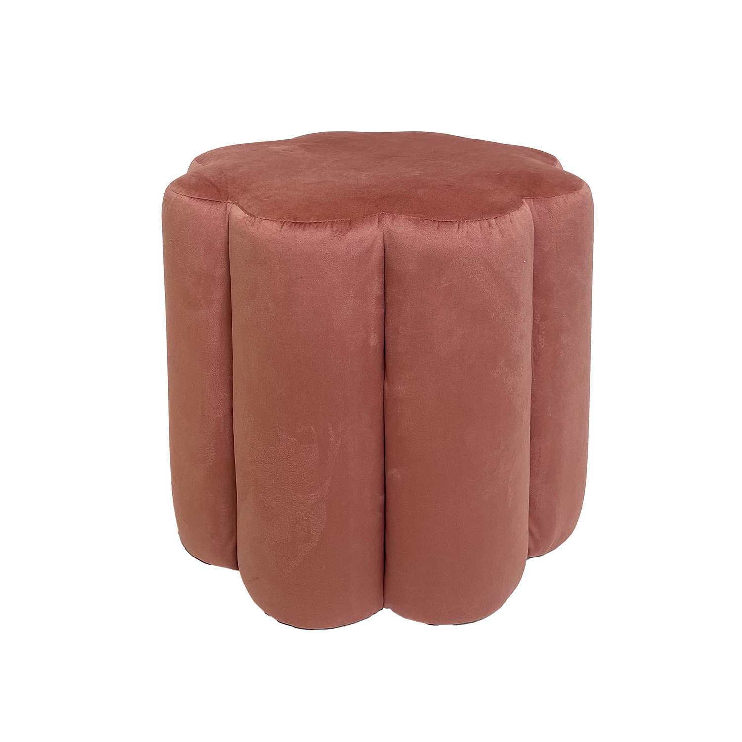 Pouf fiore velluto rosa 41 cm