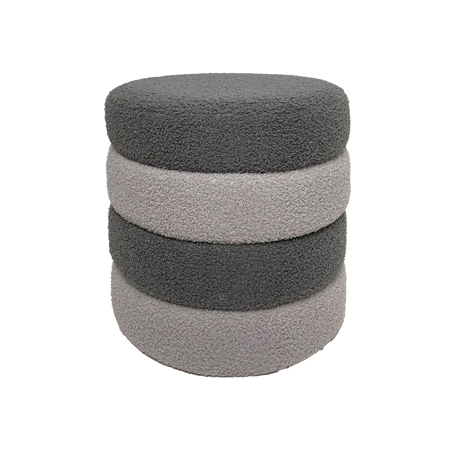 Pouf bicolore velluto grigio 40 cm