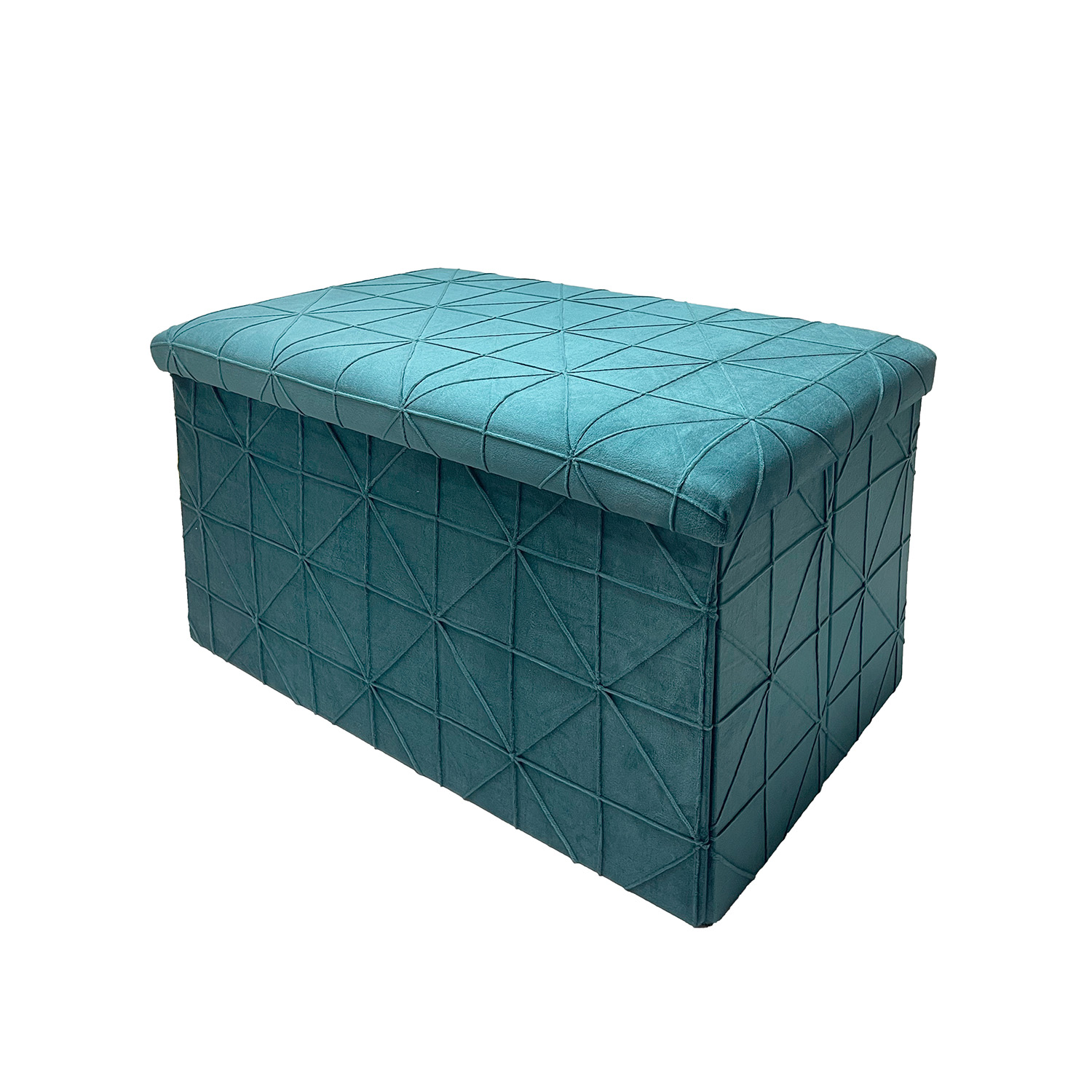 Cassapanca pieghevole ottanio velluto 40 cm