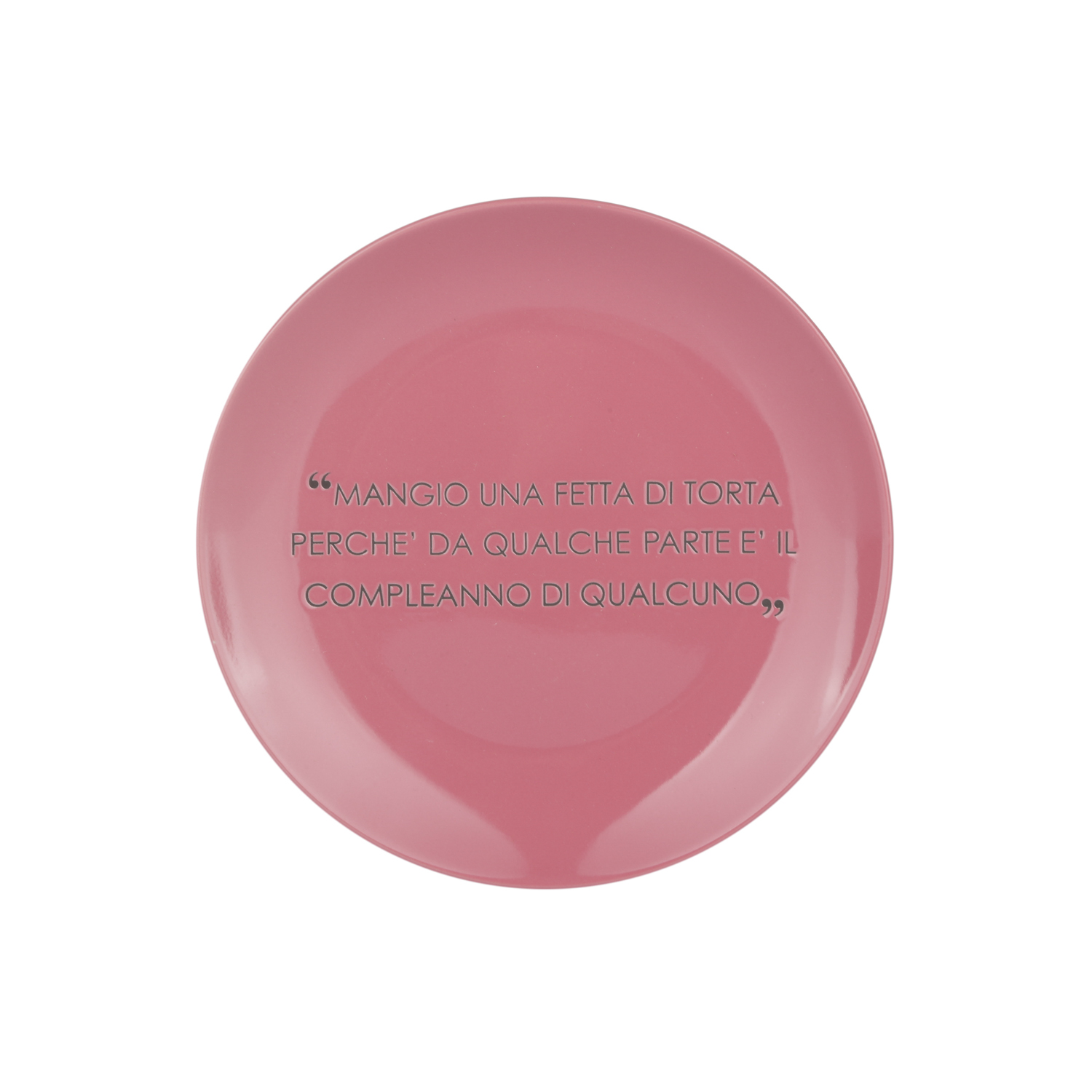 Piatto frutta malva con scritta 19,5 cm in stoneware
