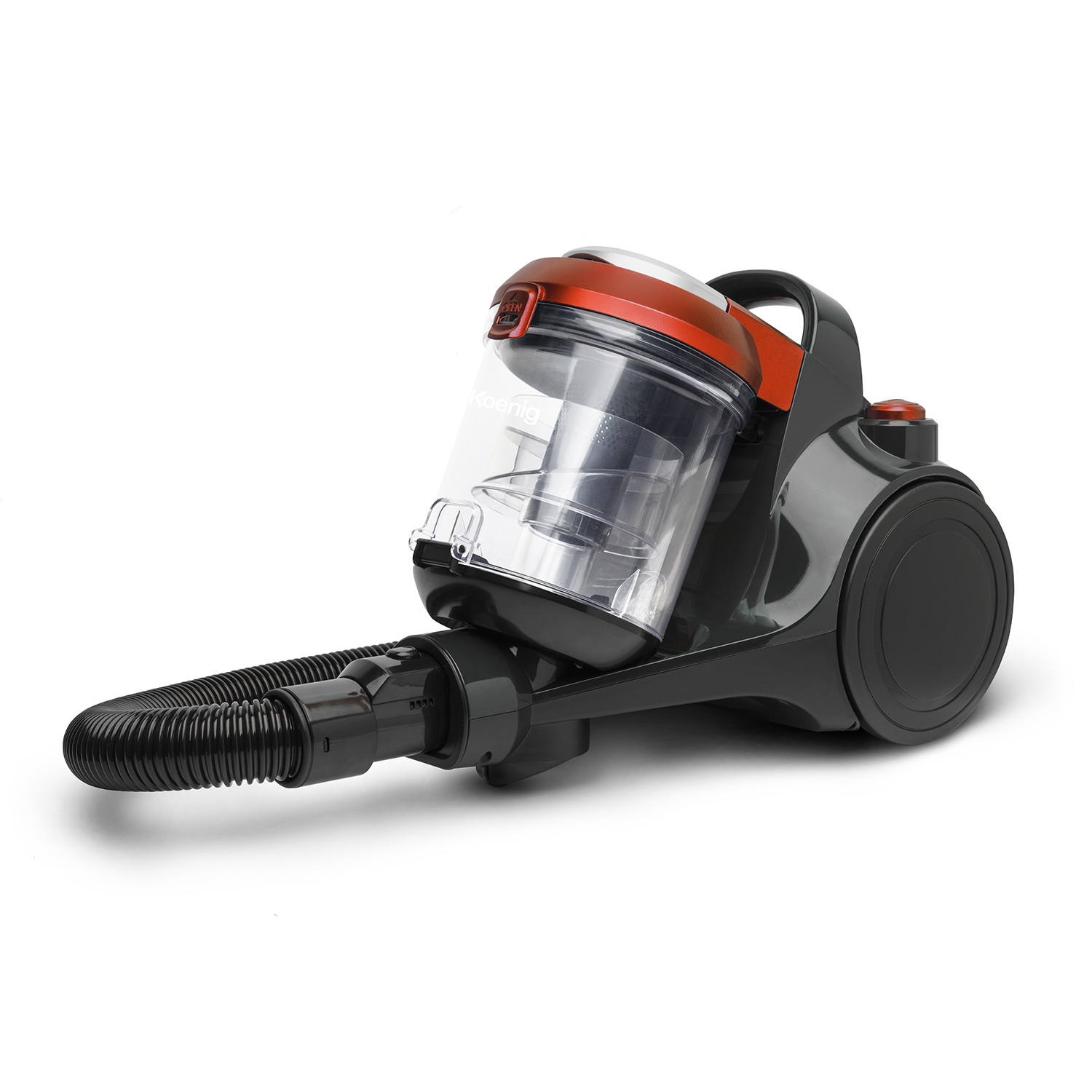 Aspirapolvere ciclonico rosso H.Koenig a traino senza sacco