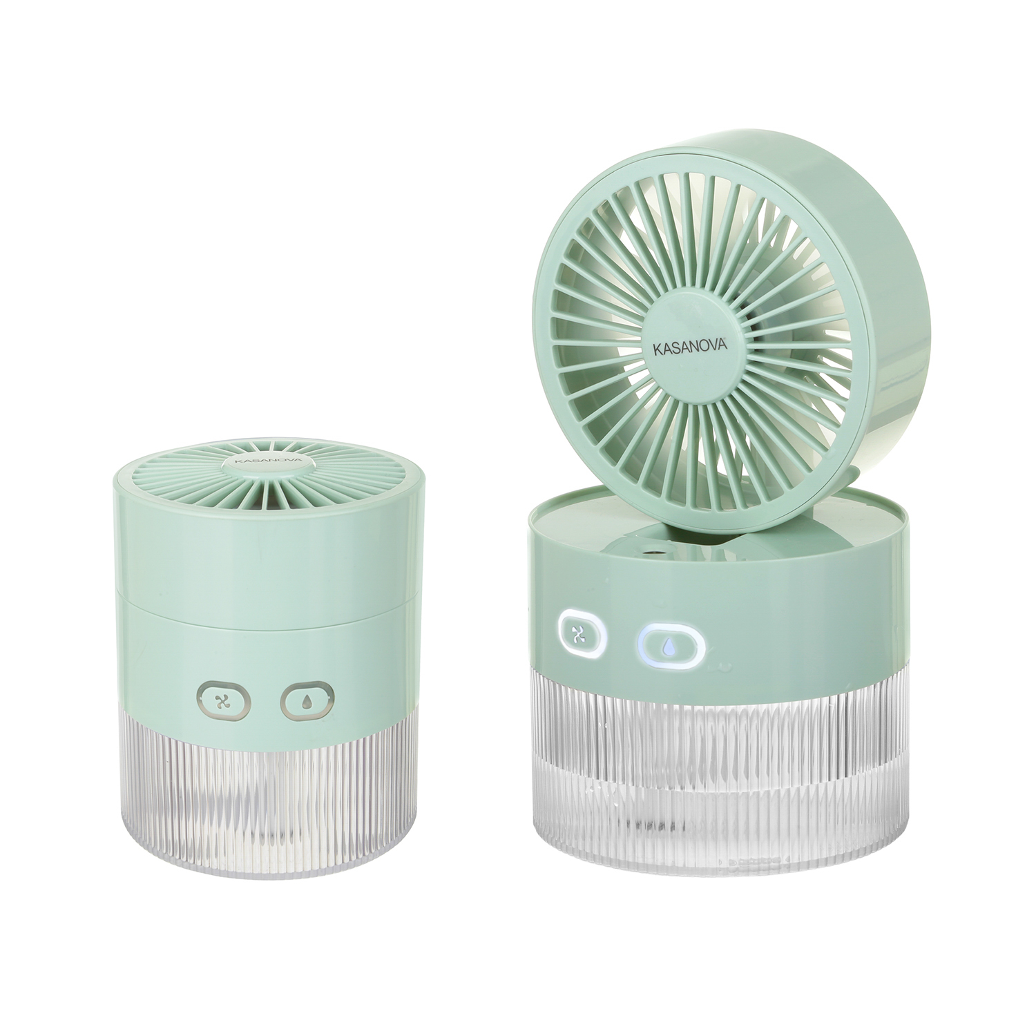 Ventilatore portatile con nebulizzatore verde