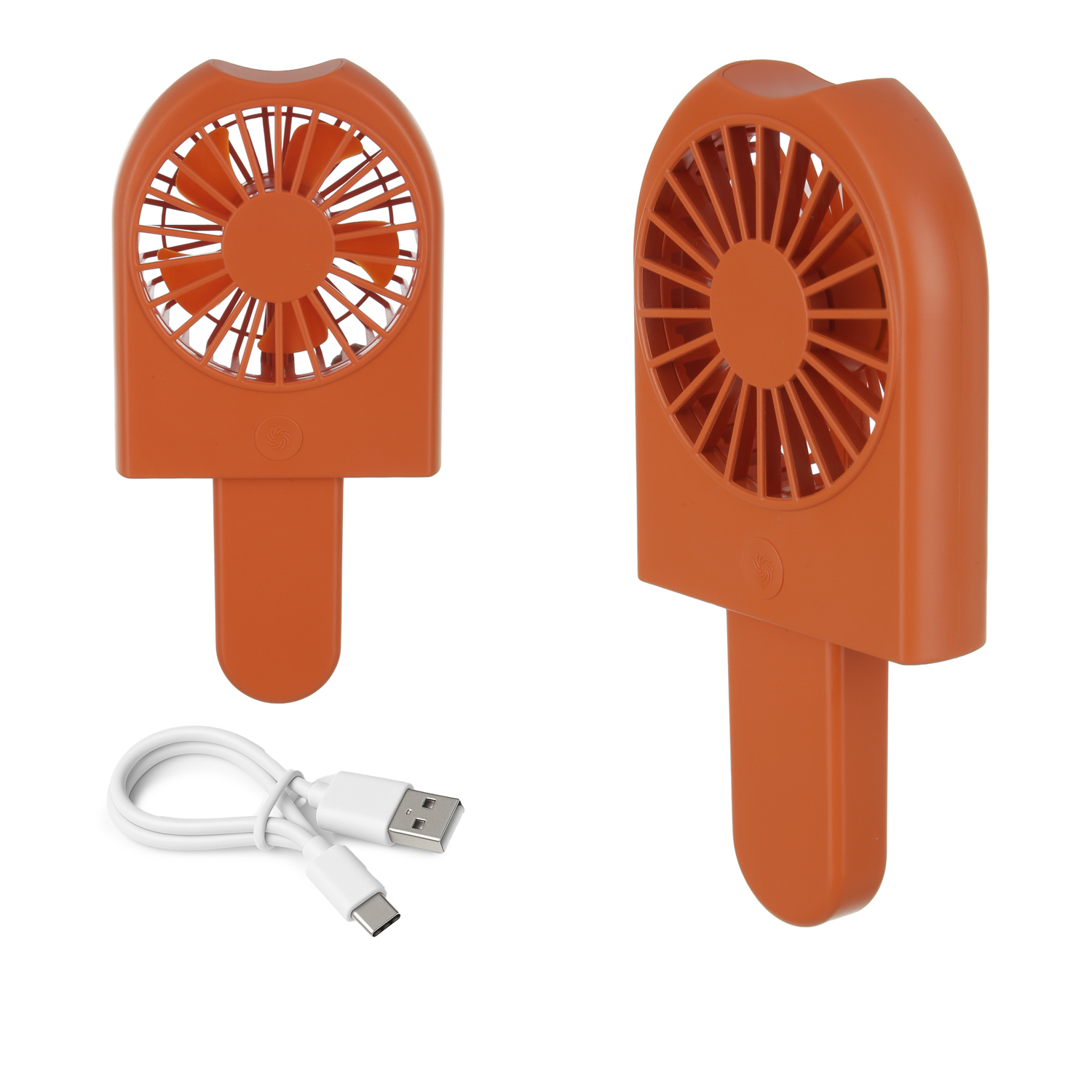 Miniventilatore ghiacciolo arancione ricaricabile