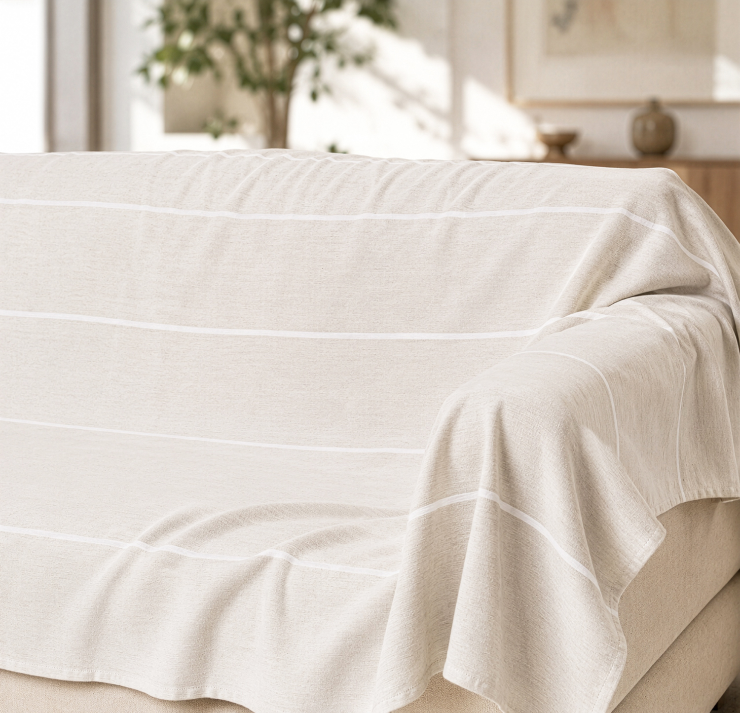 Telo copritutto 260x250 cm bianco righe