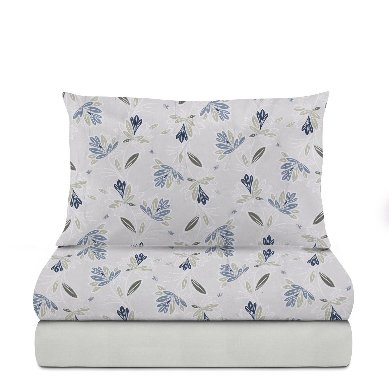 Completo letto singolo petali grigio in flanella