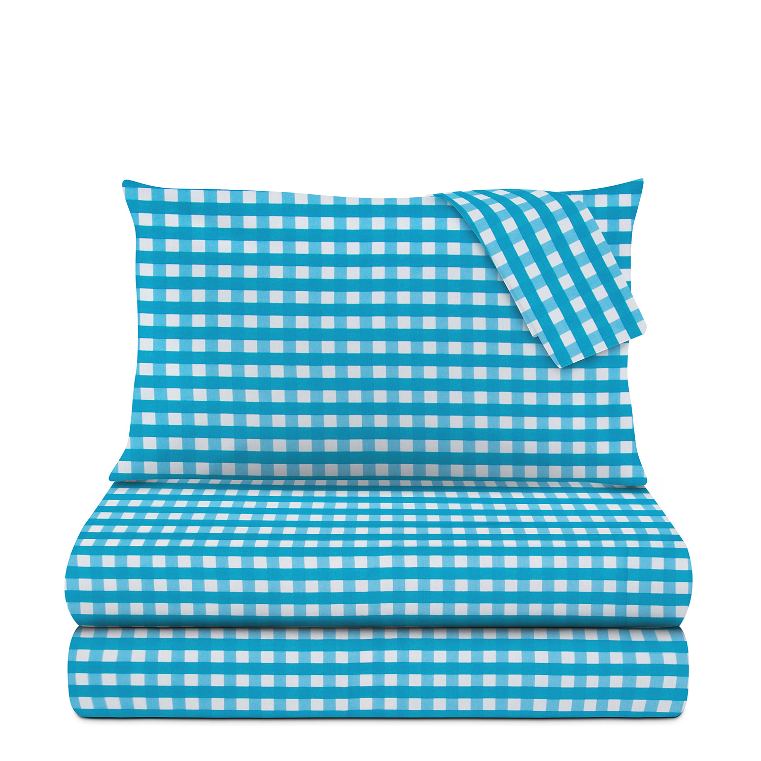 Completo letto matrimoniale quadri azzurri