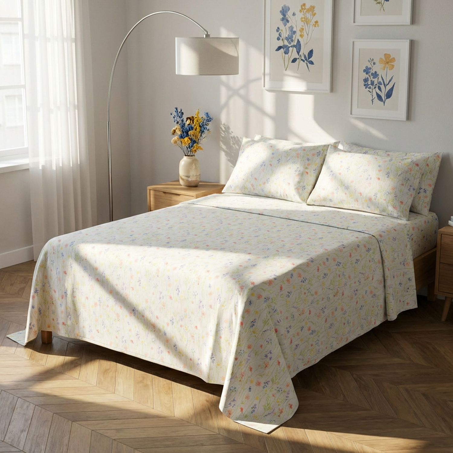 Completo letto matrimoniale cotone botanic