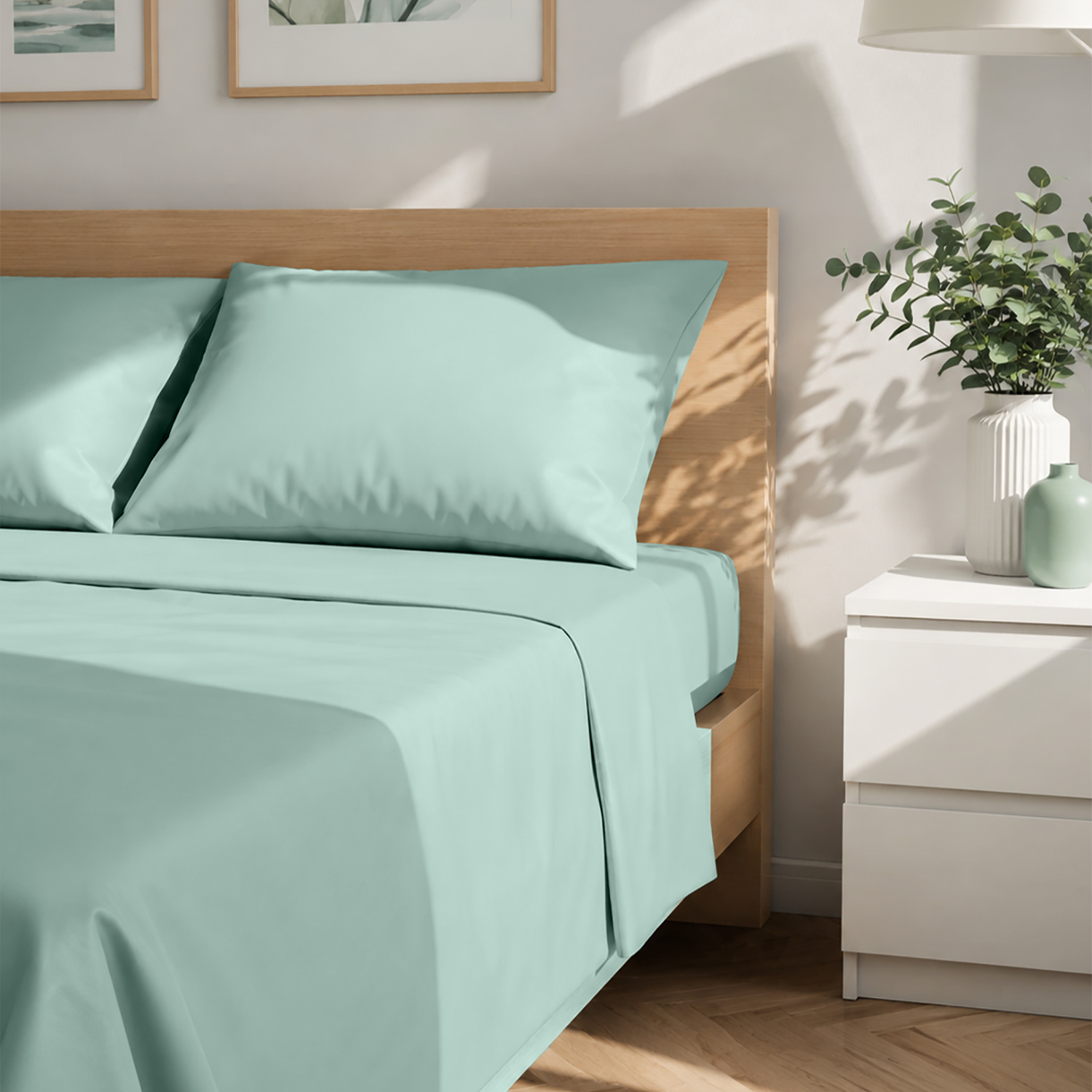 Completo letto matrimoniale tinta unita verde