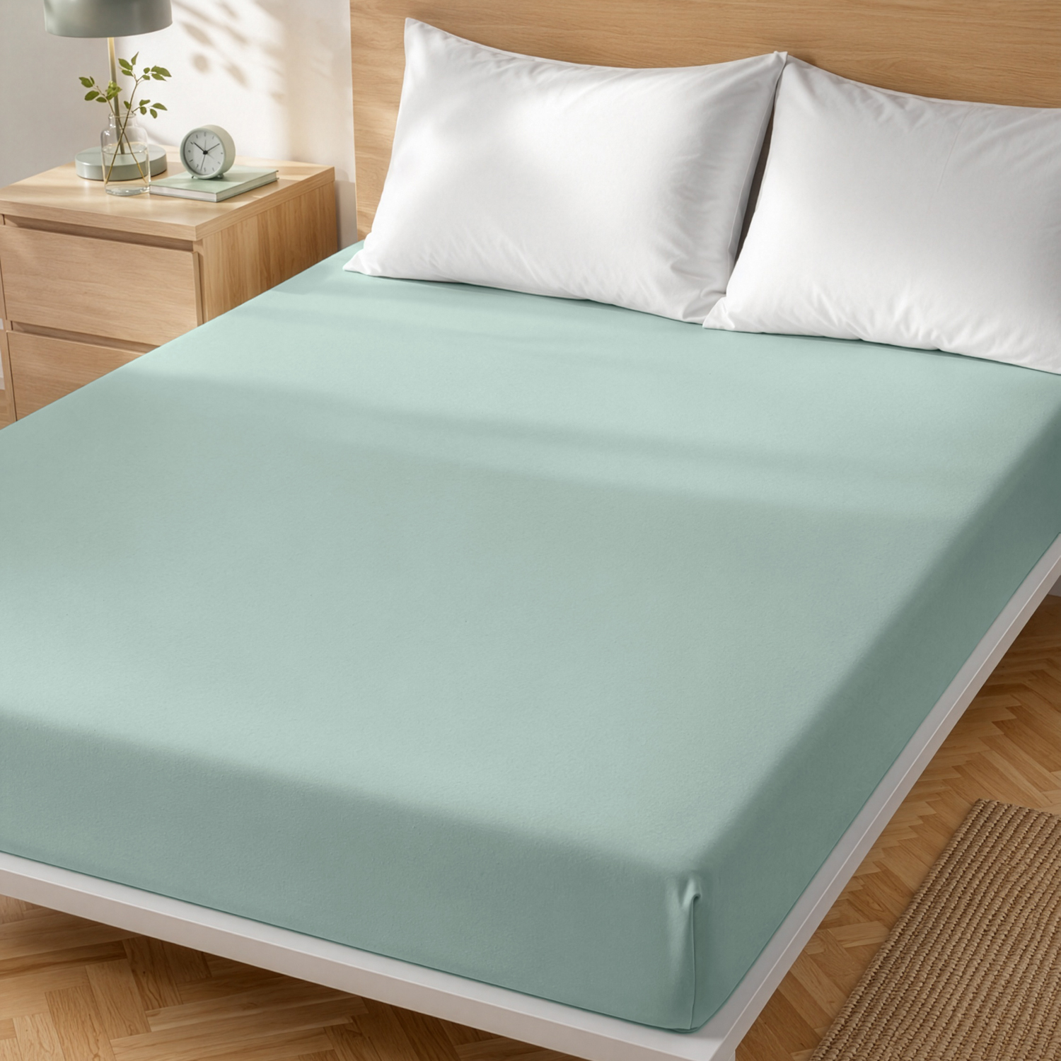 Lenzuolo matrimoniale con angoli elasticizzati cotone verde
