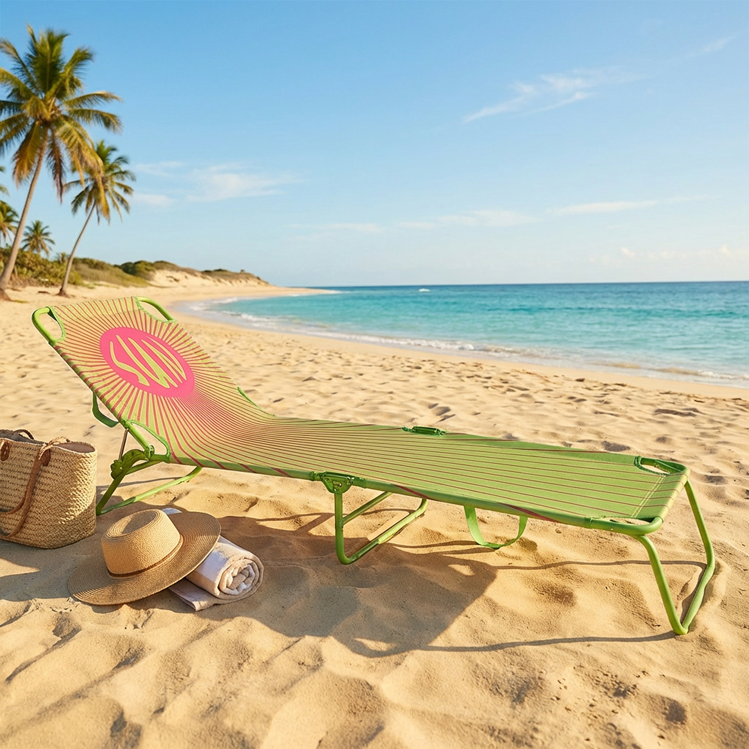 Lettino prendisole pieghevole Sun 185x55x25 cm