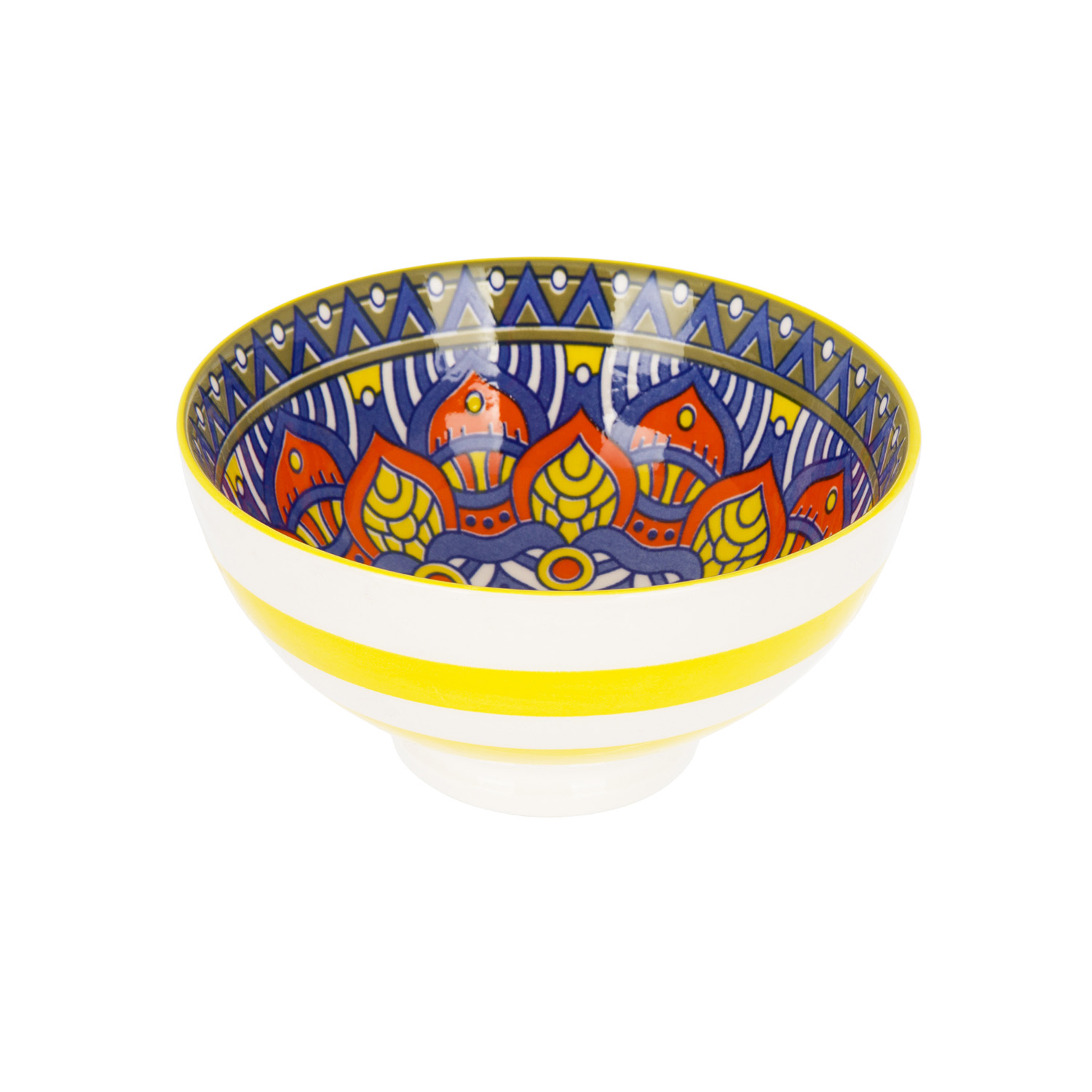 Ciotola in ceramica Kaori 15x8 cm blu giallo