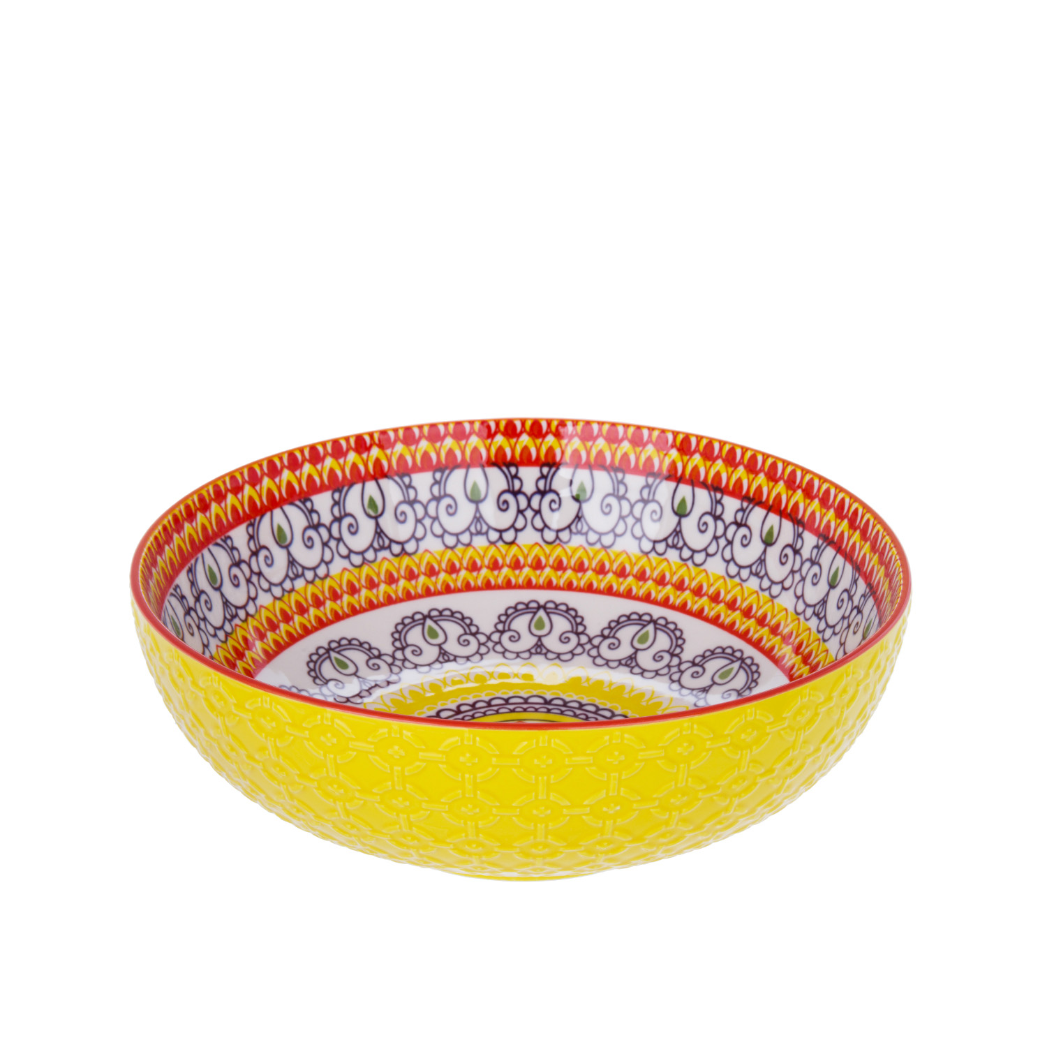 Ciotola in ceramica con base Kaori 23,5x2,x5x8 cm giallo