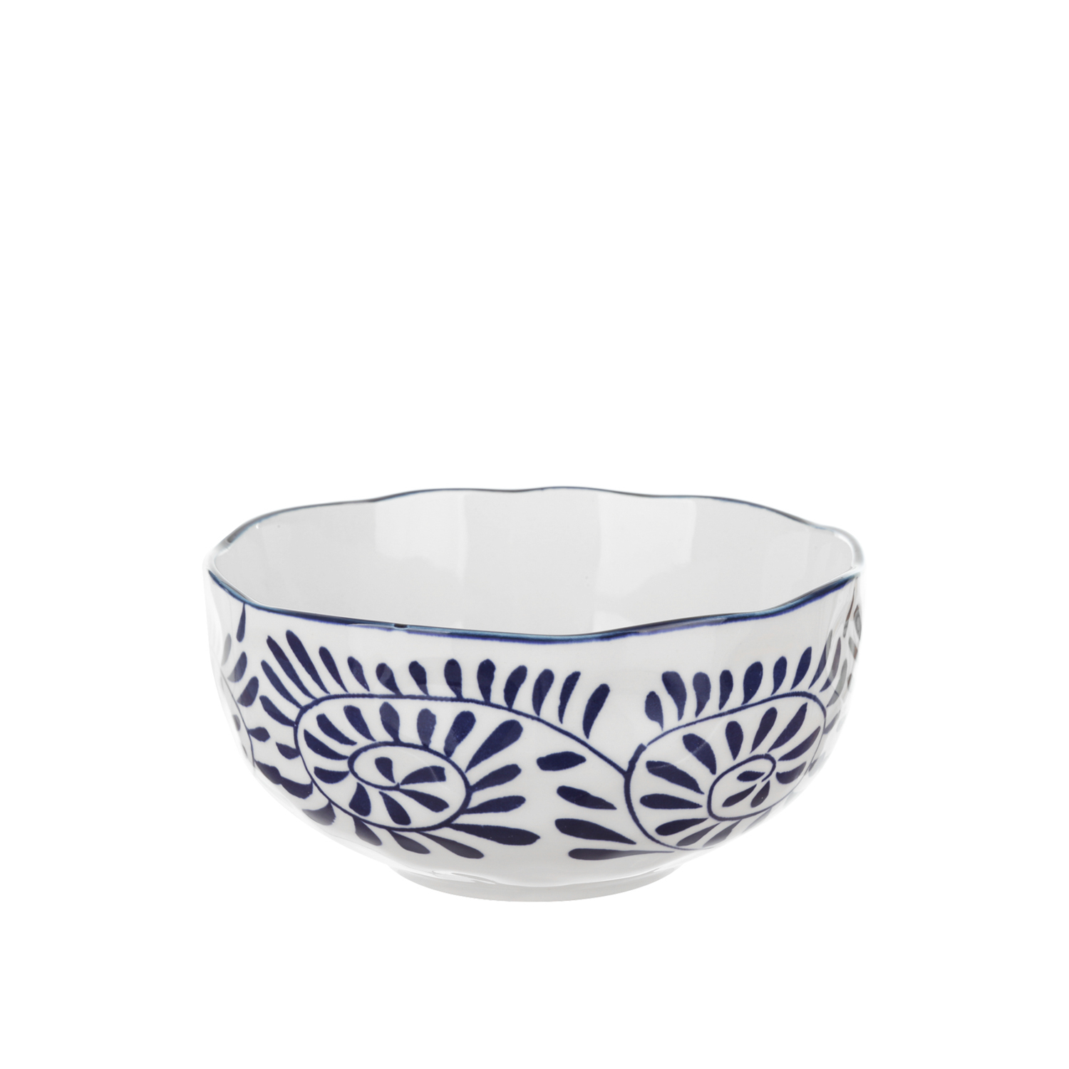 Ciotola in ceramica decori blu orientali 15,3x7,2cm Sushiko