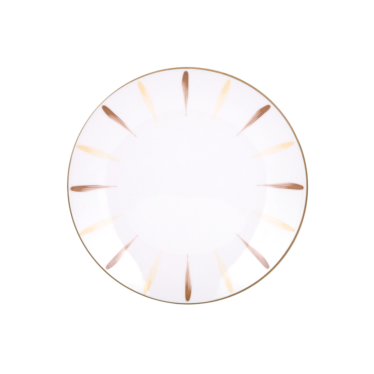 Piatto fondo in Porcellana pennellato giallo marrone 19,3 cm Petali