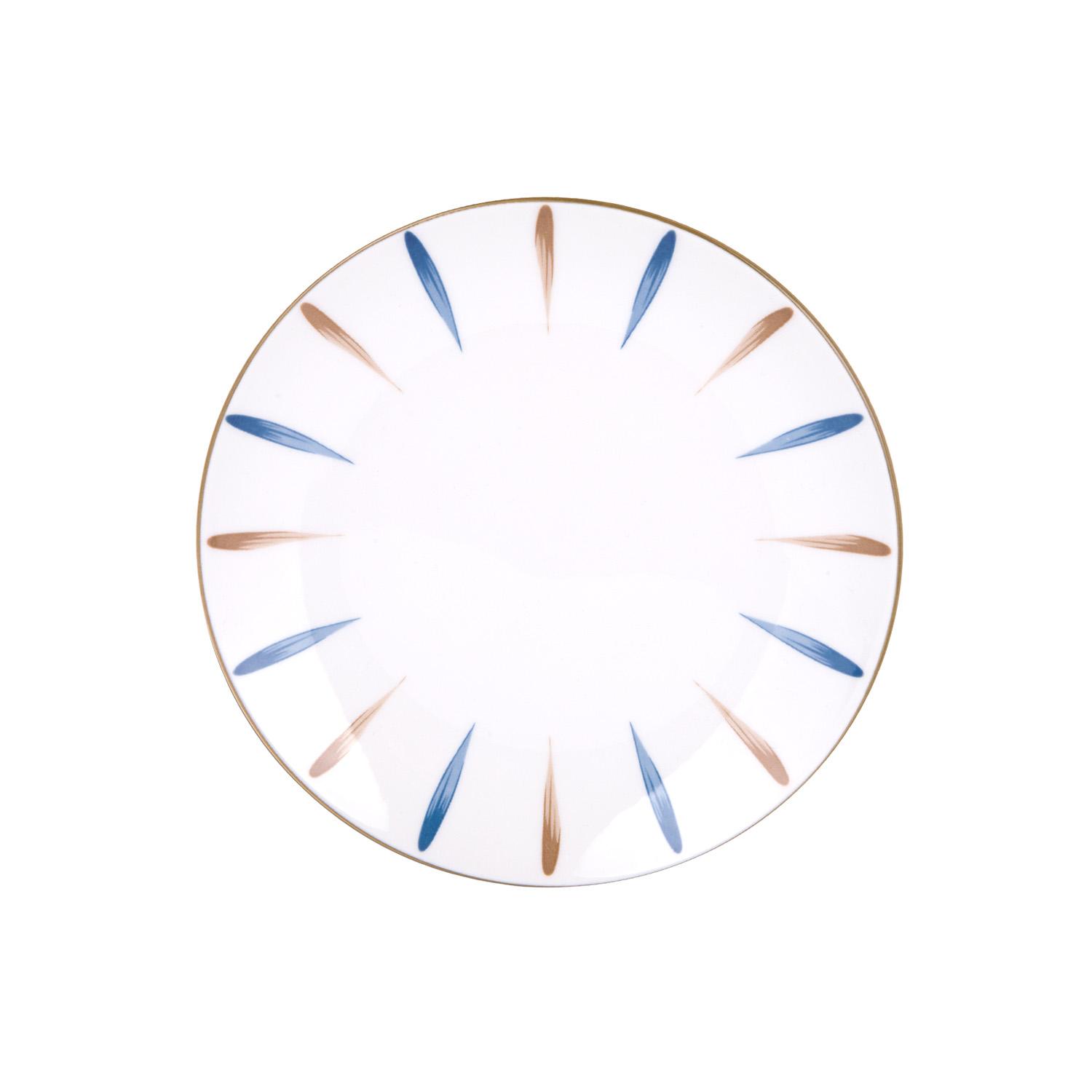 Piatto fondo in Porcellana pennellato blu marrone 19,3 cm Petali